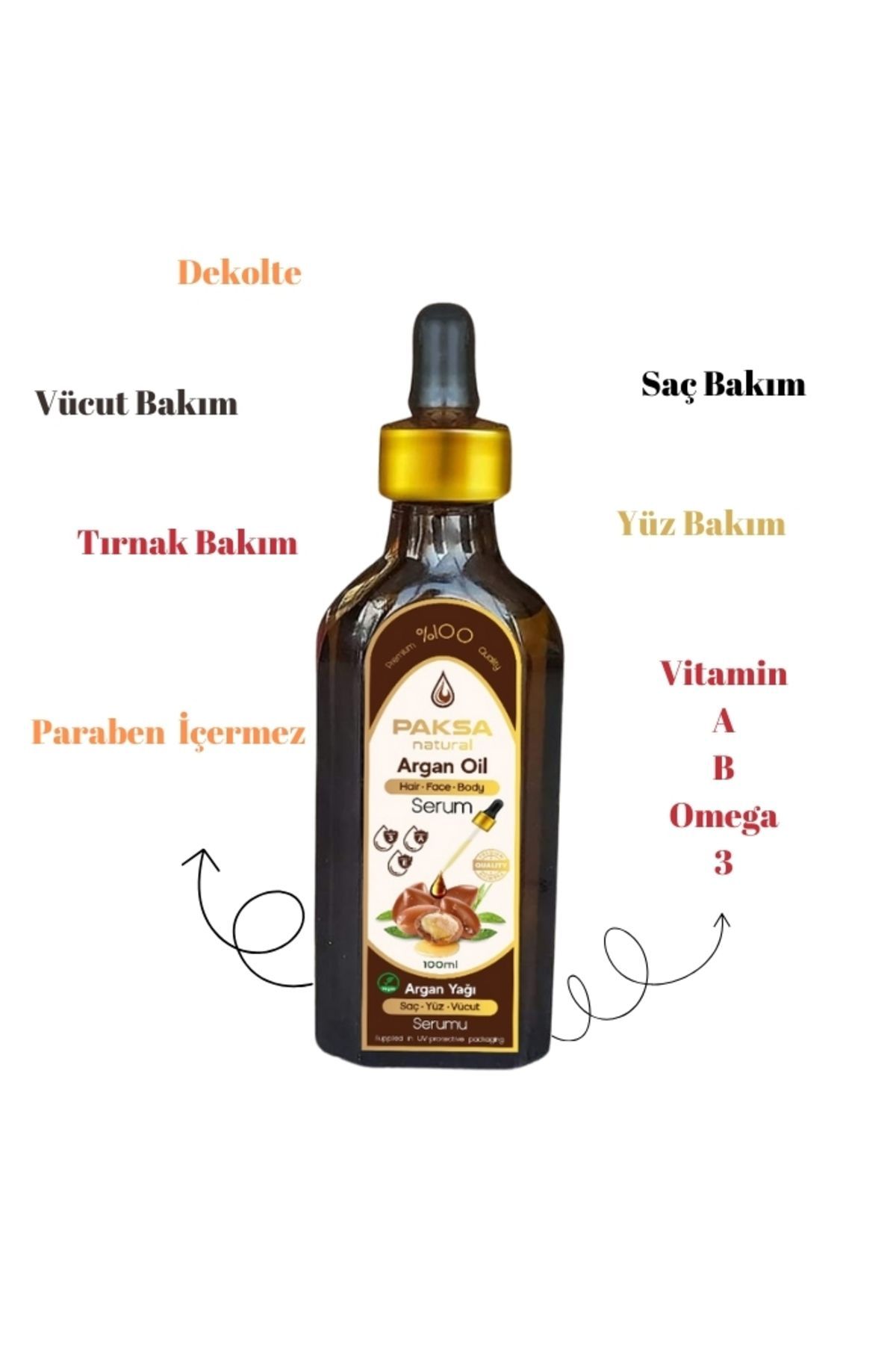سرم تغذیه کننده و ترمیم کننده روغن آرگان مو و صورت و بدن 100 میلی لیتر paksa