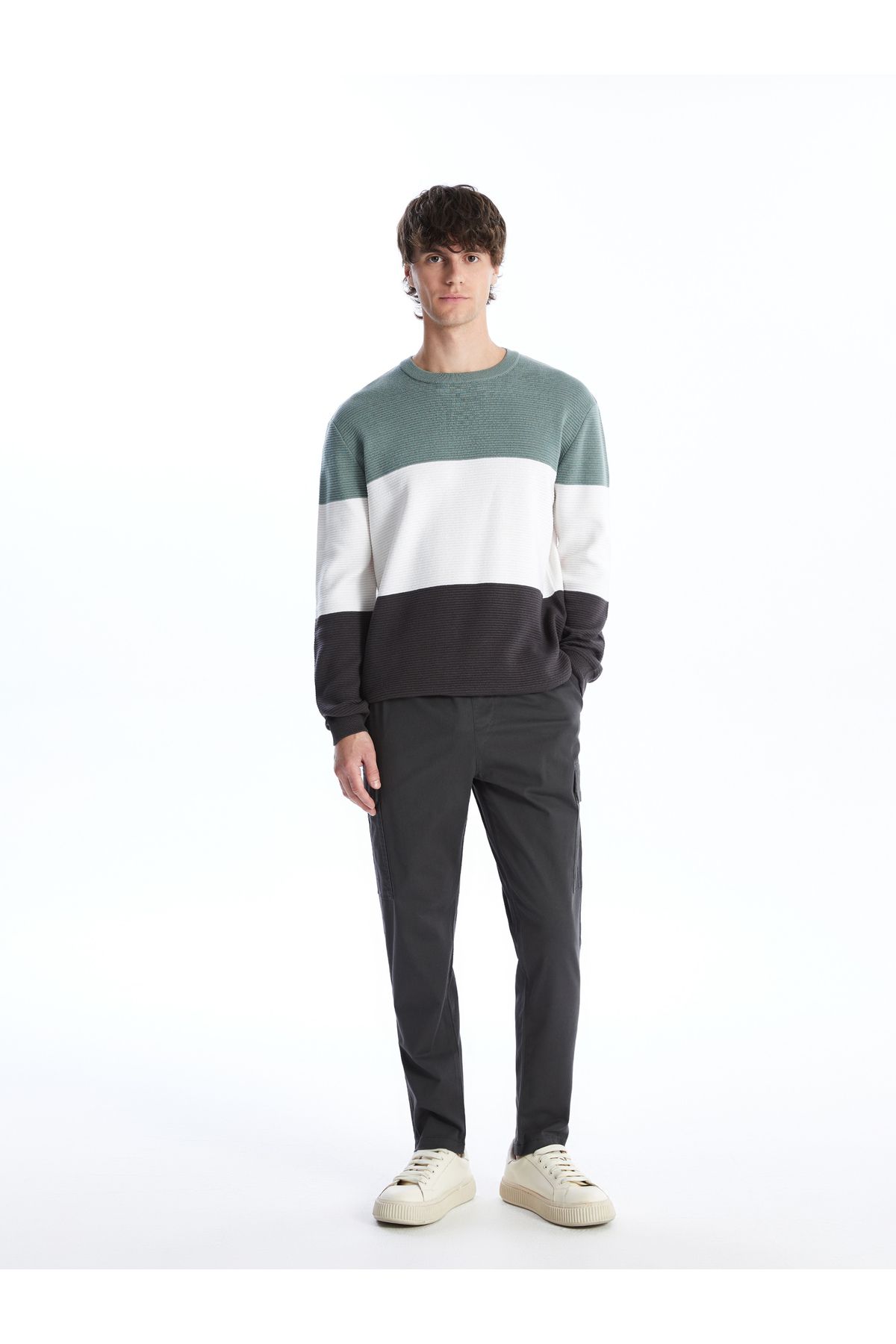 بافت و پلیور مردانه سبز ال سی وایکیکی | W40328Z8 اورجینال - تصویر 3