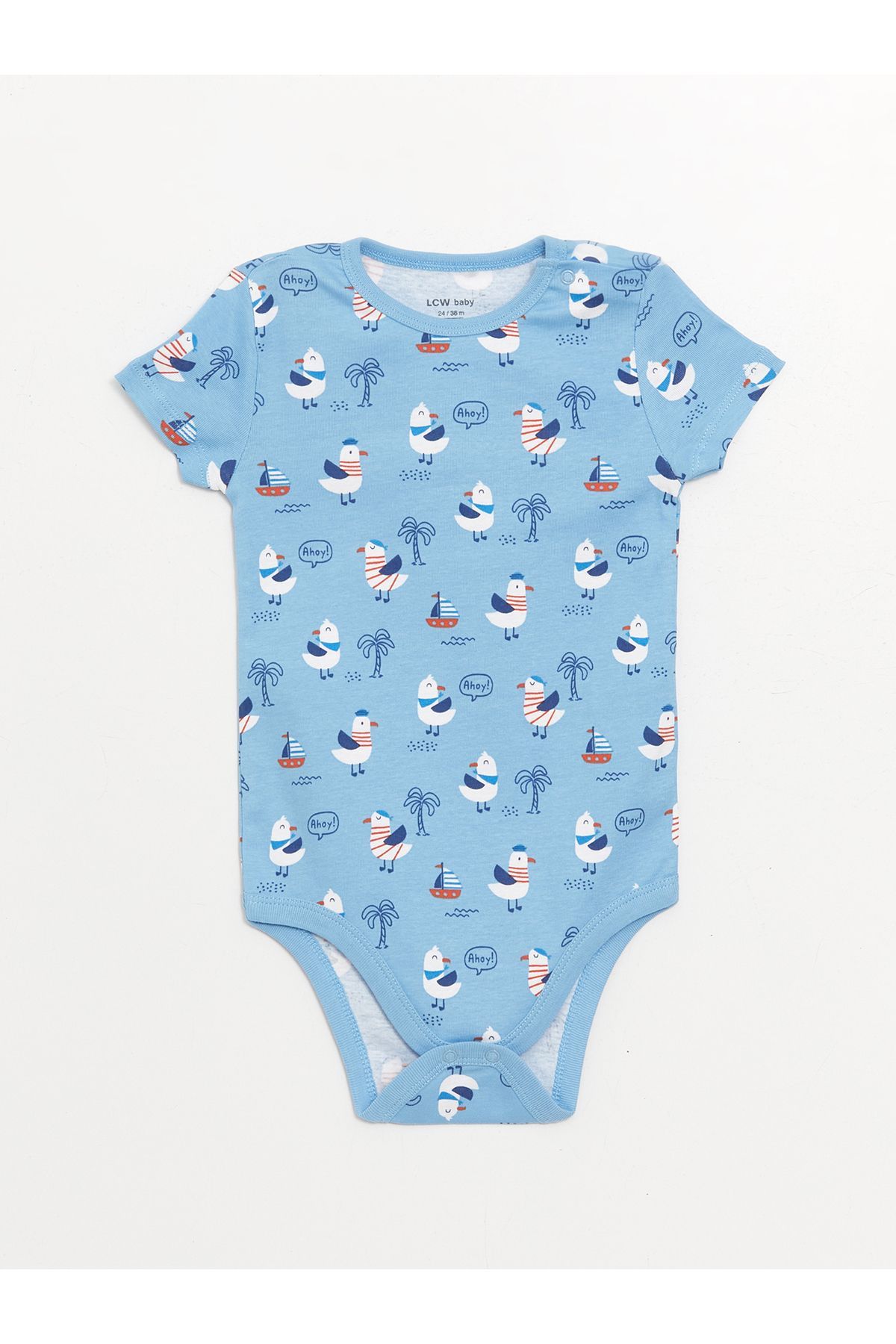 LC Waikiki Zapinane Na Zatrzaski Body Z Okrągłym Dekoltem Dla Chłopca Mężczyzna - 1–3 months