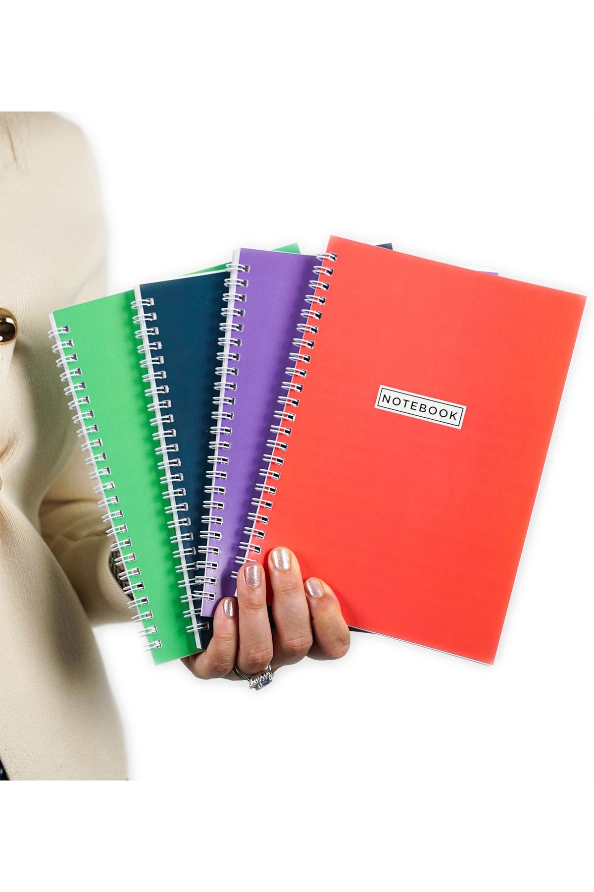 Nice Notes-A5 Unlined School Notebook - Spiral, 80 Sheets, Set of 4 1