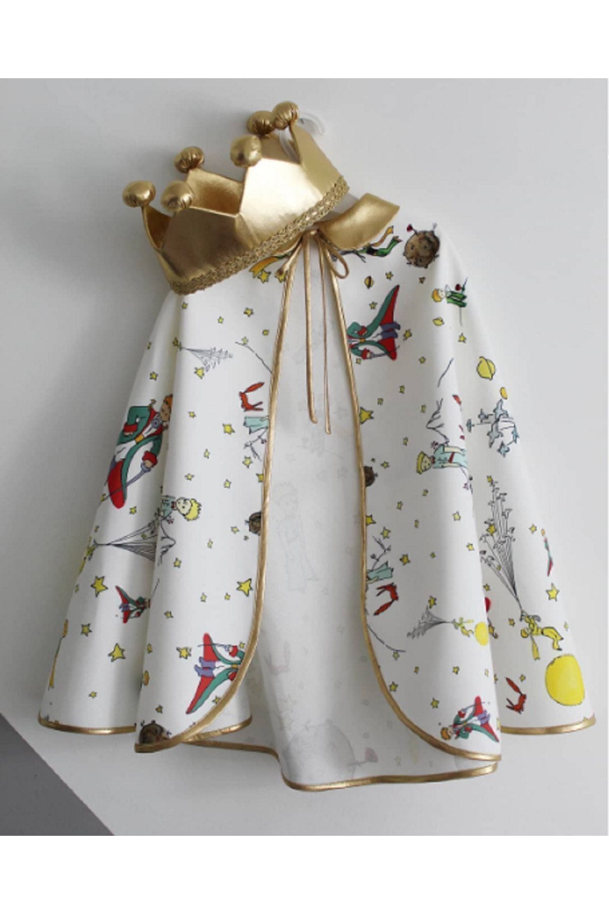 Little Prince Cape and Crown Set White