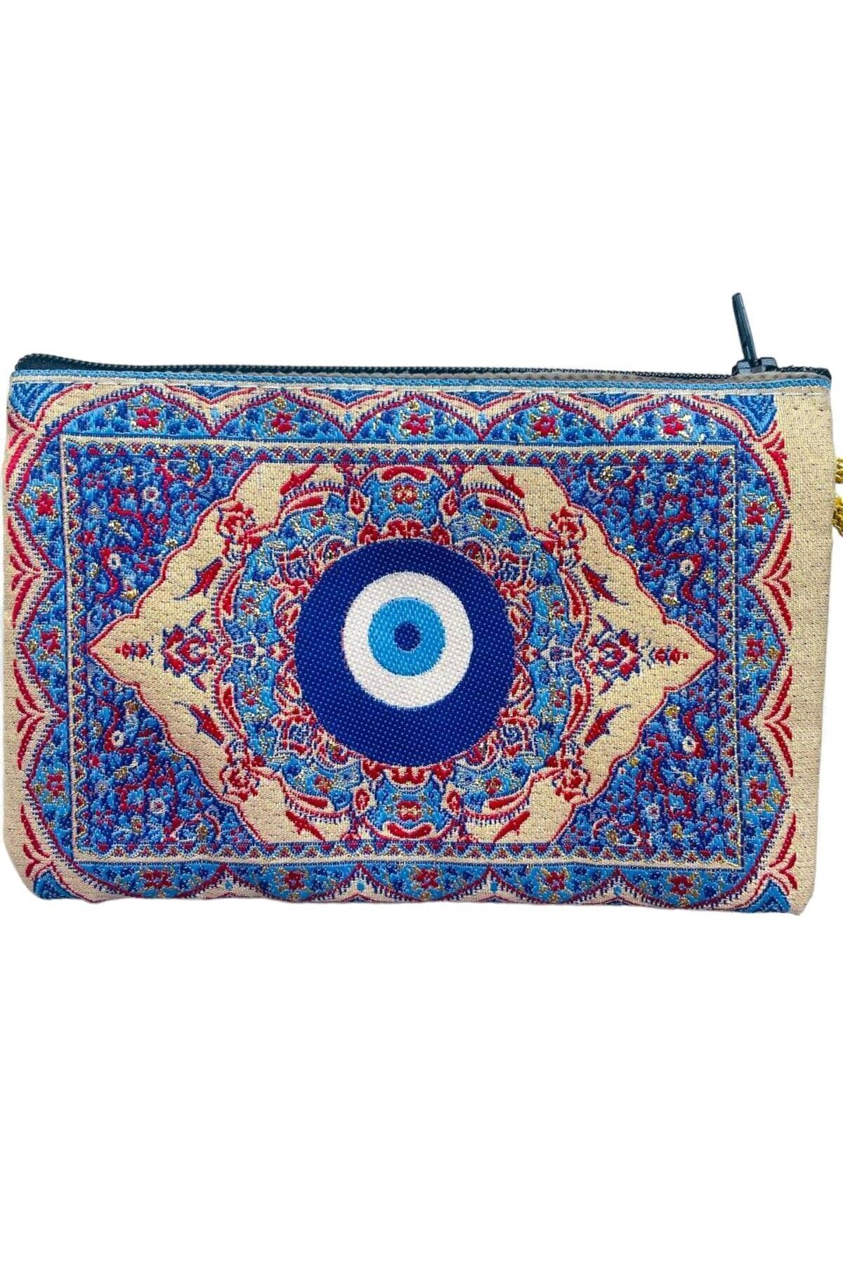 کیف پول زنانه متوسط زنانه شیک زیپ دسته روکش شده با الگوی فرش 15X10 GALATA GIFT