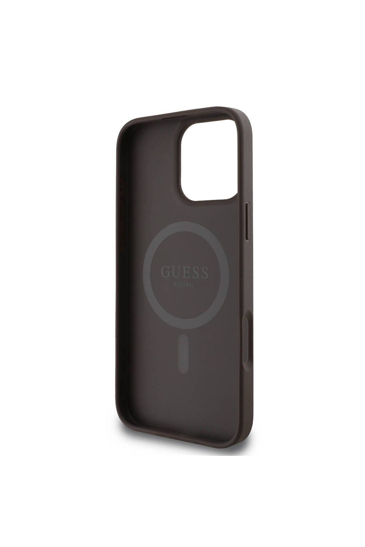 iPhone 16 Pro Max Guess Lisanslı Magsafe Uyumlu 4G Desenli Kılıf - Kahverengi