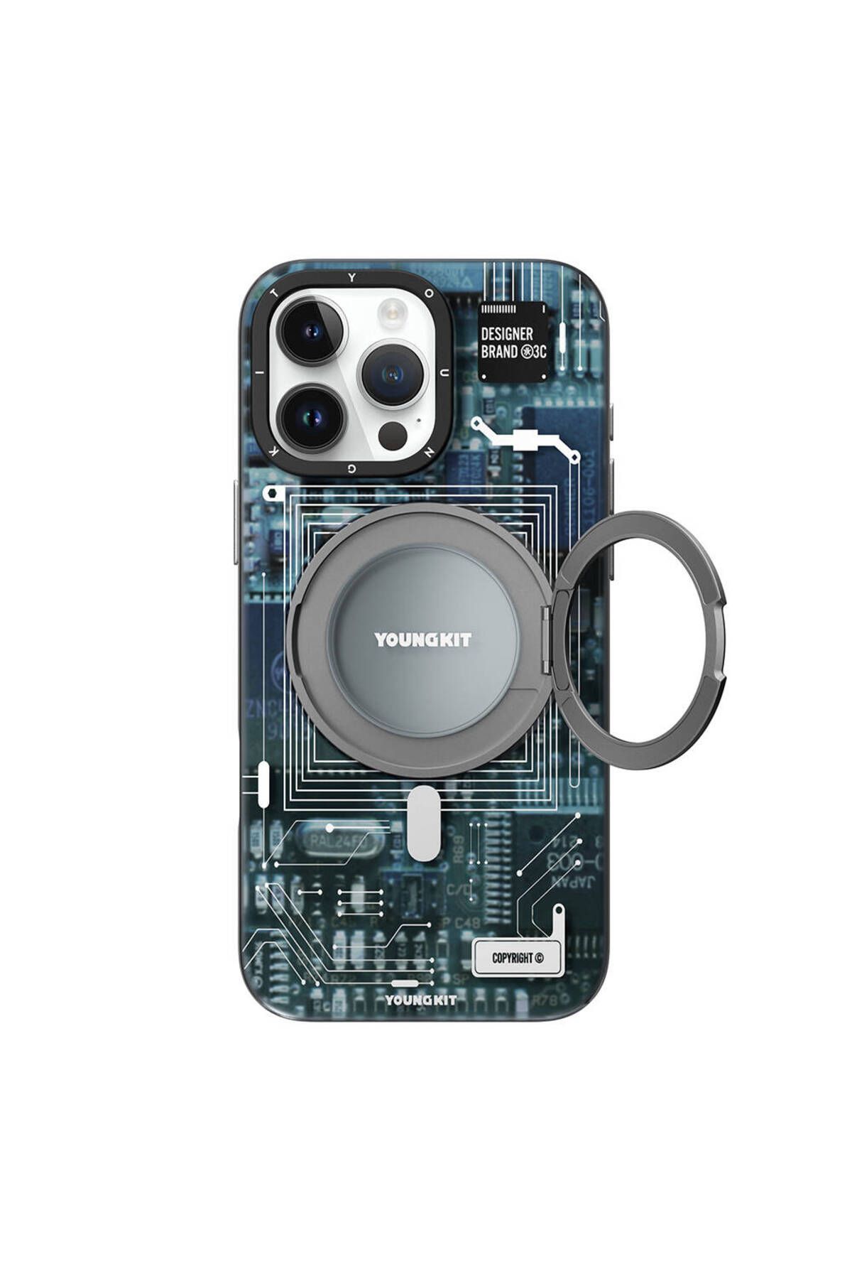 iPhone 16 Pro Youngkit Technology Serisi Magsafe Uyumlu 360° Standlı Kılıf