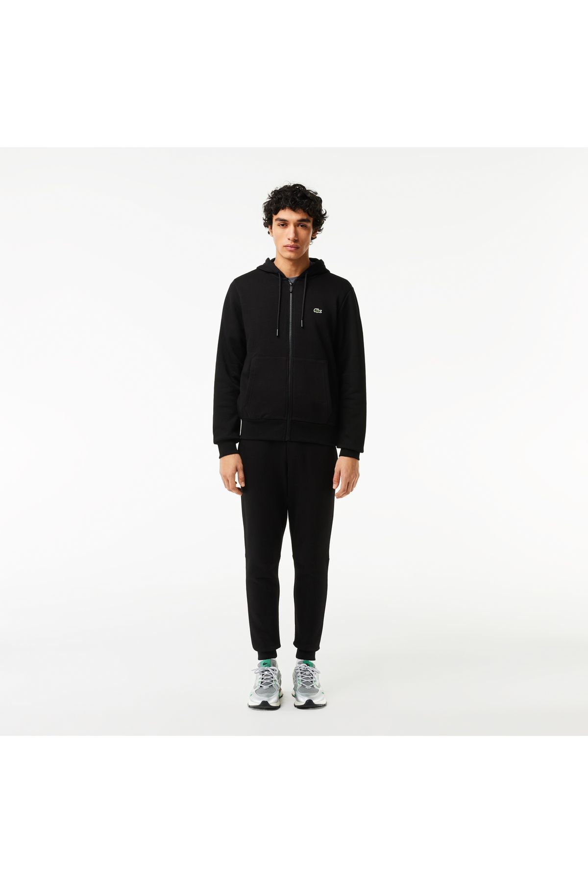 شلوار گرمکن مشکی مردانه مجموعه لباس آستین بلند Lacoste