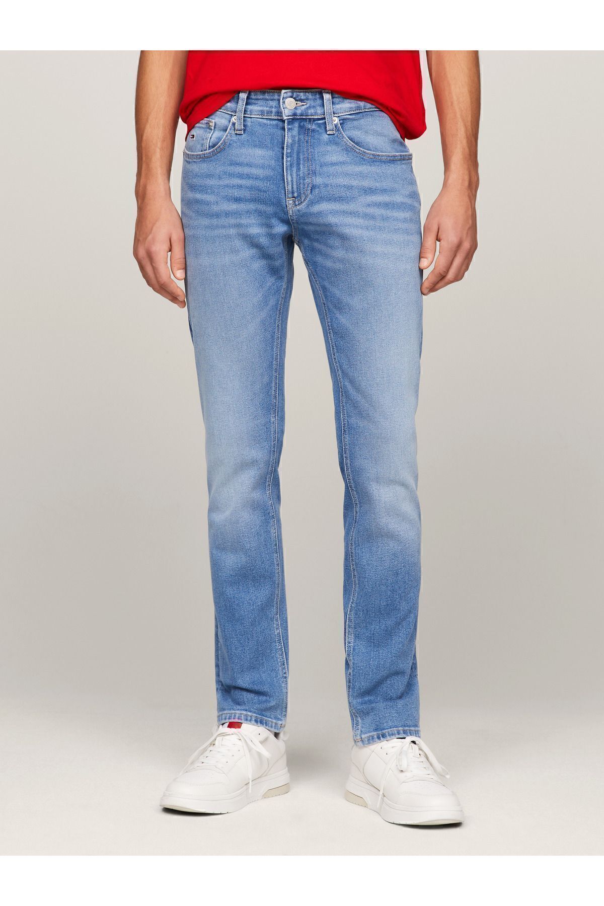 شلوار جین مردانه آرم برند آقایان SCANTON SLIM FIT شیک و زیبا 5 جیب کلاسیک مناسب برای استفاده روزانه Tommy Hilfiger