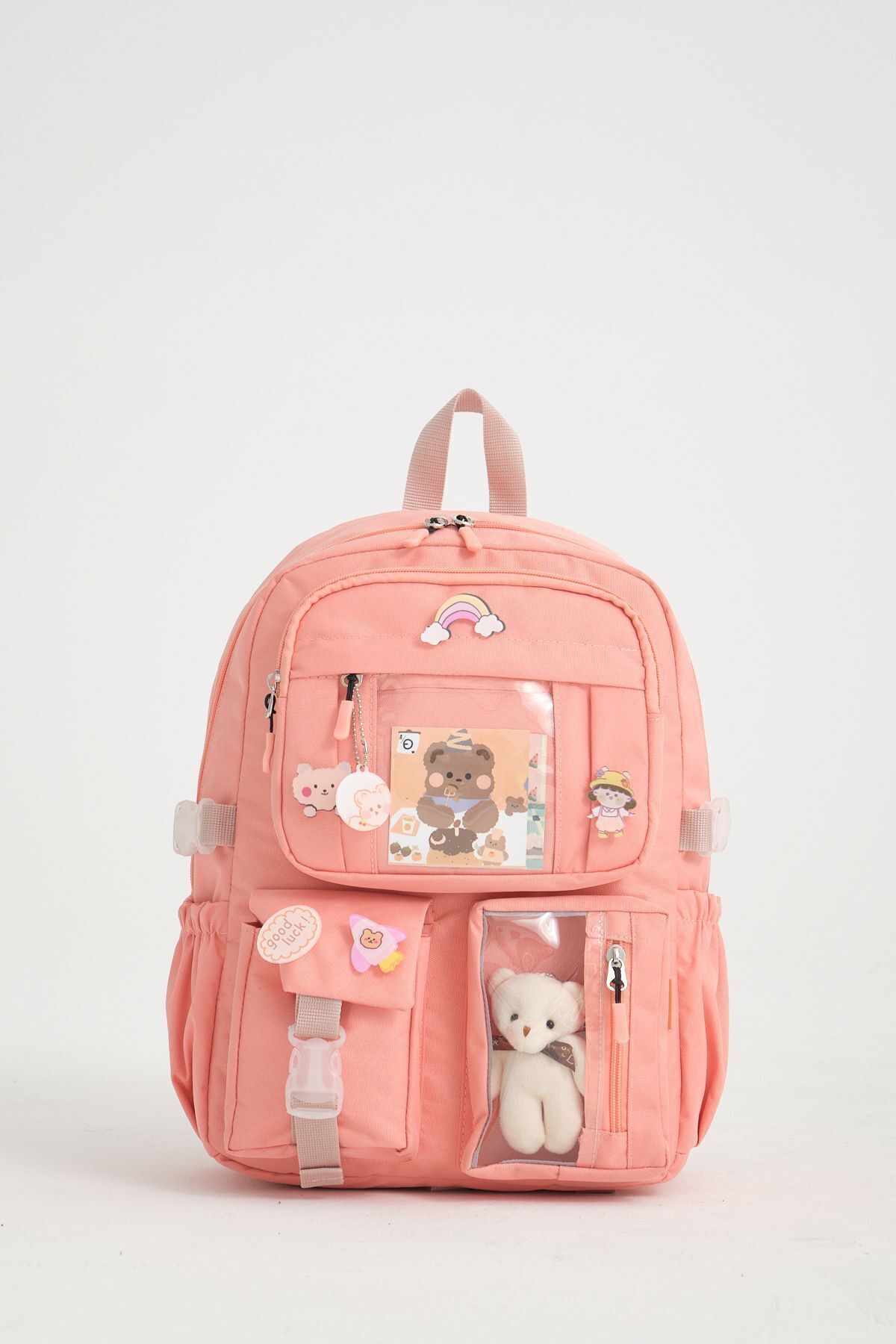 Roxbros-Kawaii Korean Style - Accessories Primary School Backpack, Girl and Thermal Insulated Lunch Box with Thermos 2