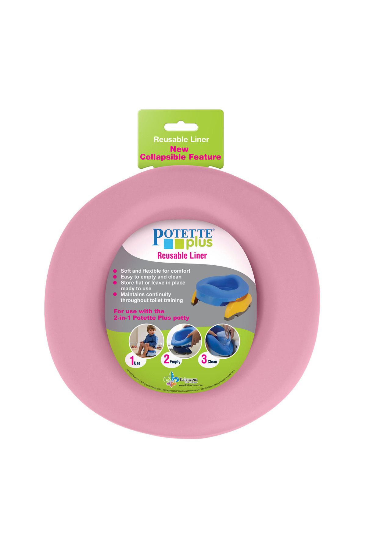 Tuvalet Adaptörü Tekrardan Kullanılabilir Silikon Astar (Potette Pembe)