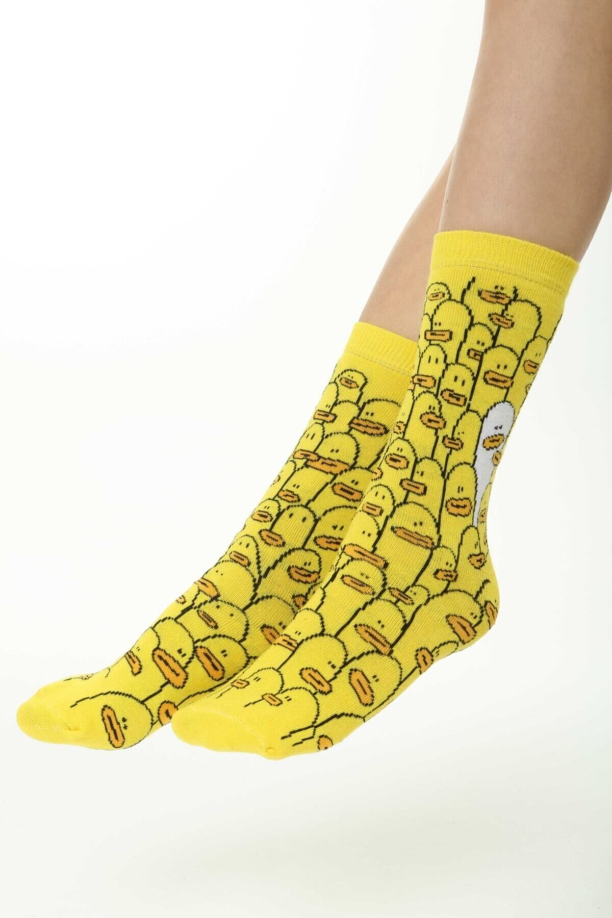 Socks Tunnel-Colorful Yellow Socks with Duck Pattern 4