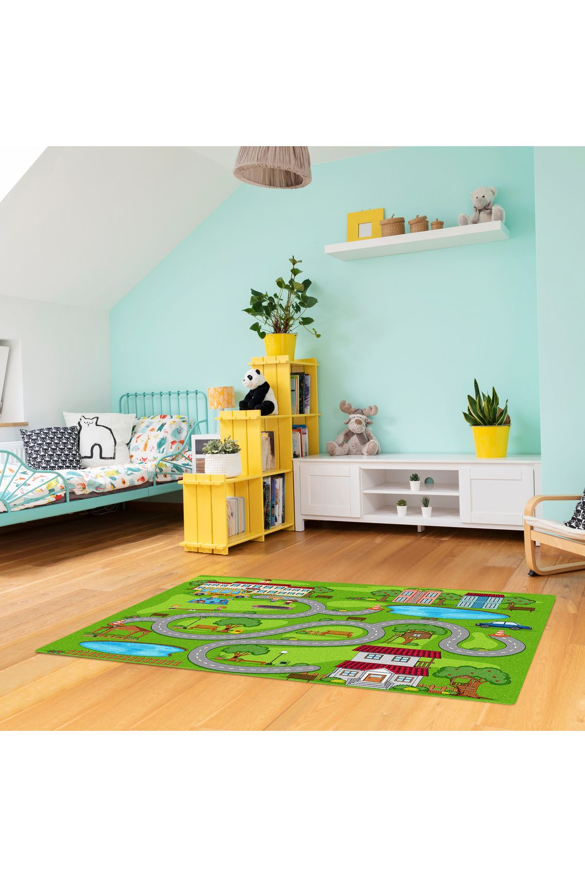 Fibril Carpdress Desenli Kaydırmaz Oyun Halısı 100 x 150 cm fotoğrafı 2 (önizleme)