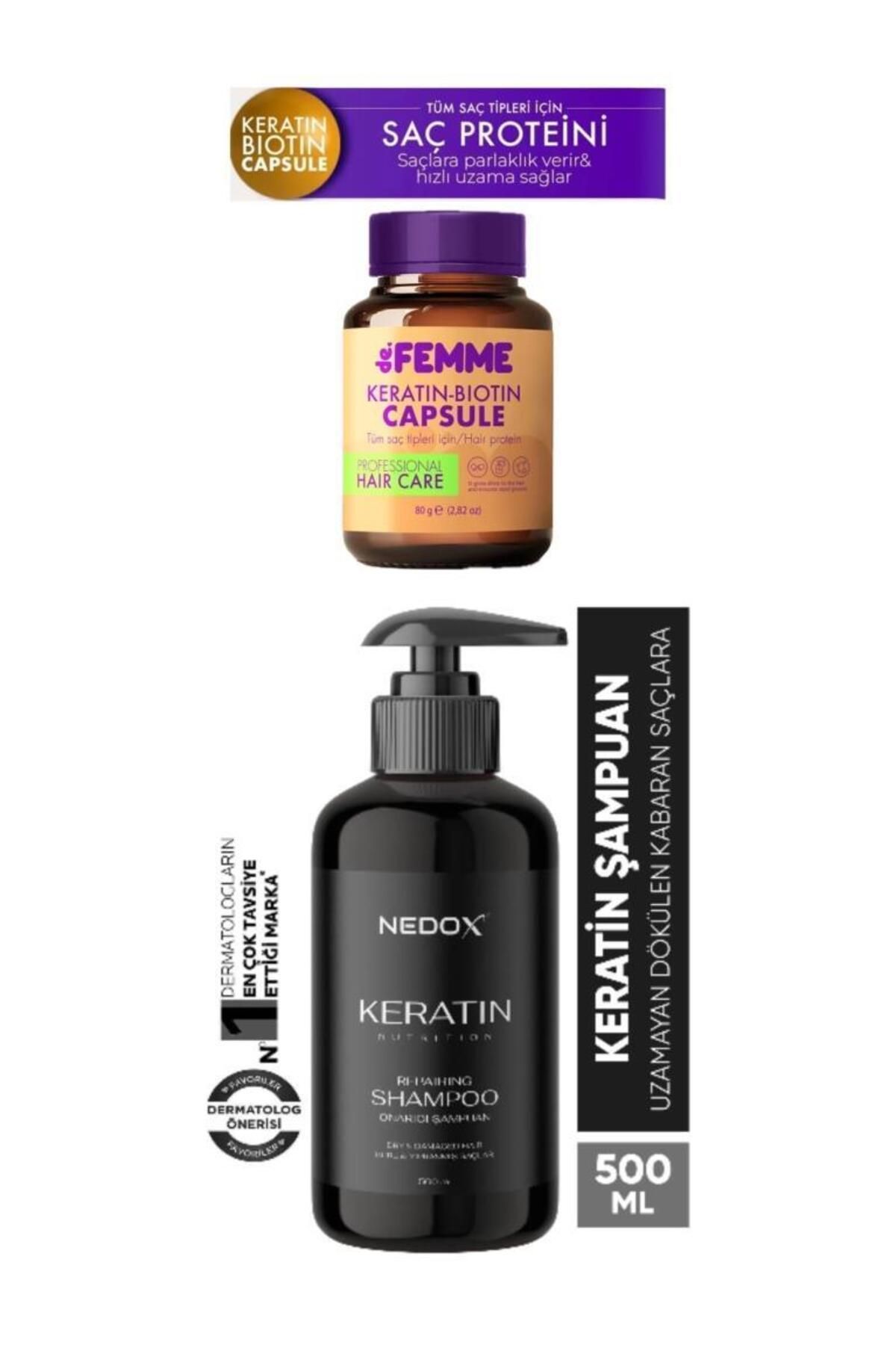 De Femme Saç Bakım Proteini+Nedox Yıpranmış Saçlar Için Keratinli Saç Bakım Şampuanı 500 ml