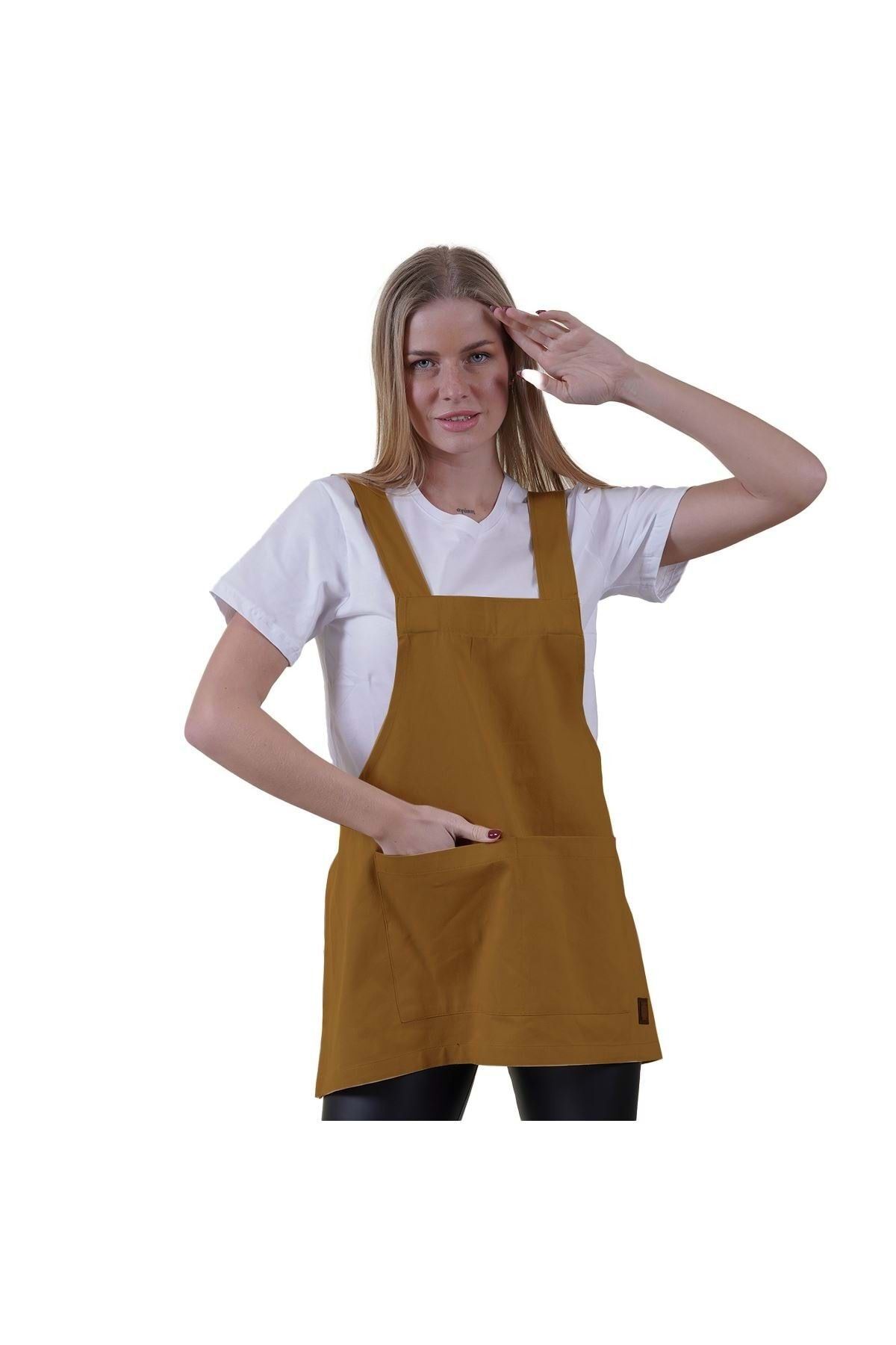 Exve Exclusive-Mustard Yellow Double Pocket - Multi-Purpose Basic Apron for Chef, Barista, Worker and Kitchen Apron 4
