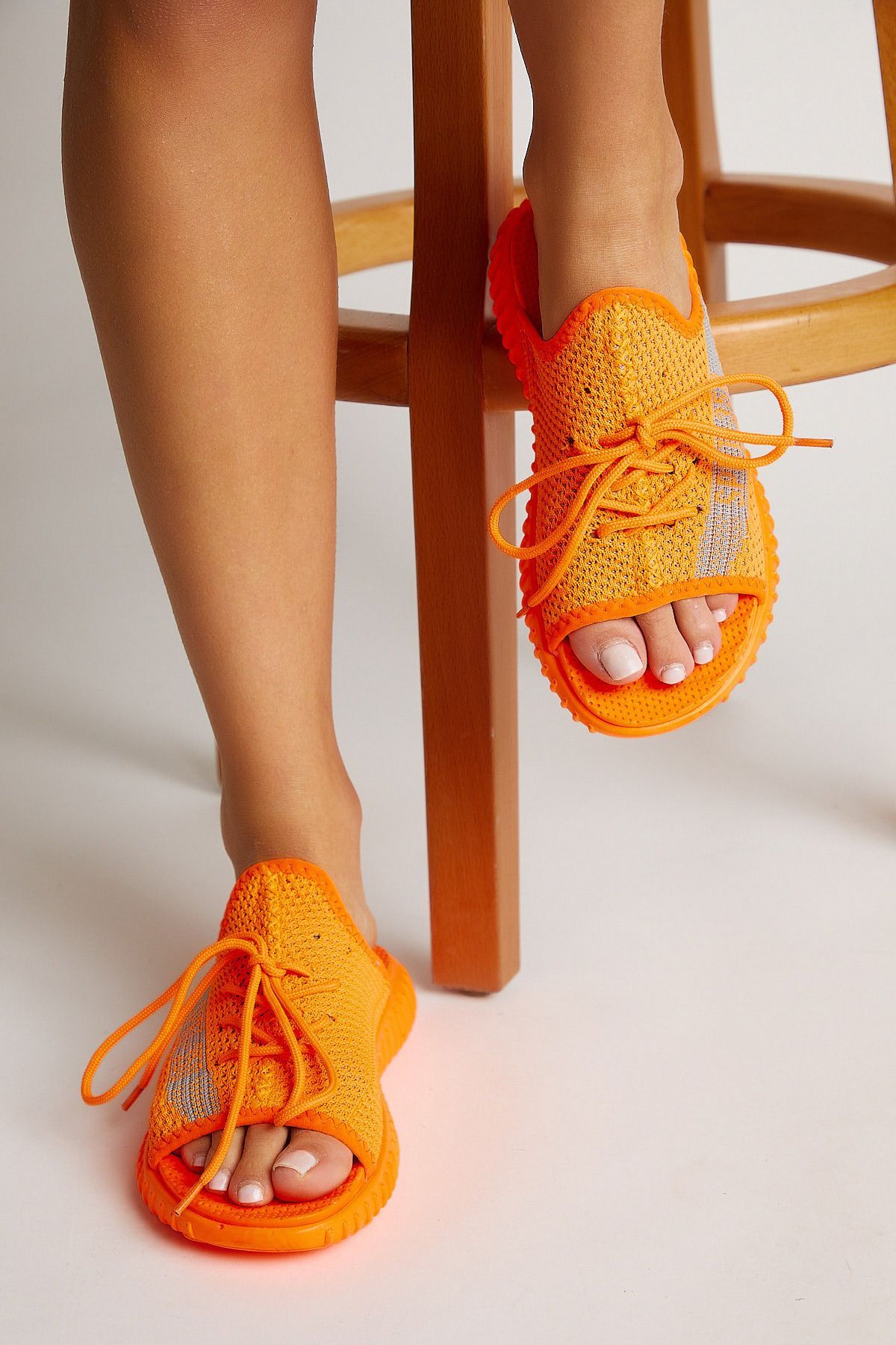 Tonny Black-Unisex Orange Knitwear Special Production Slippers Tbtr 2