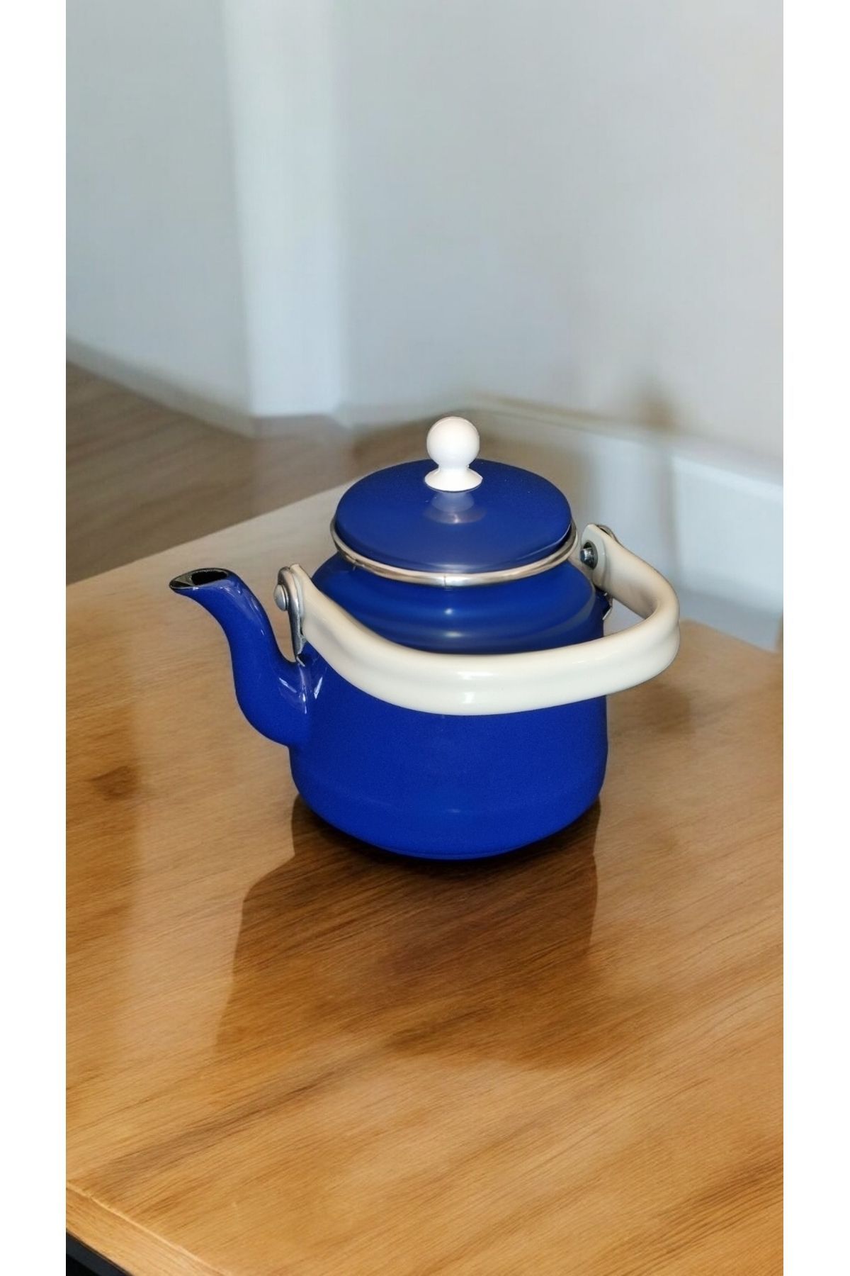 emaye kahve demlik 1 litre suluk kettle bitki çaydanlık lacivert vintage nostalji