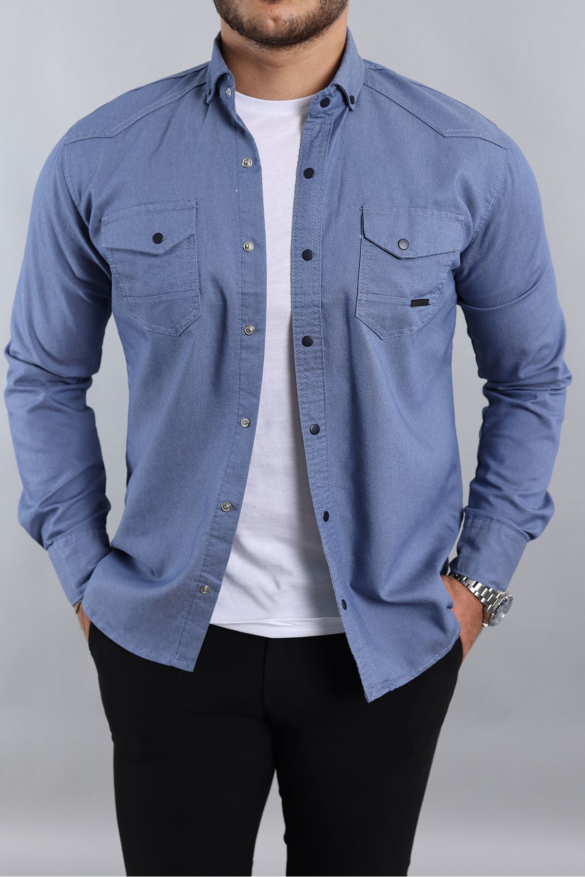 yxc slim fit boy tee shirt bleu en coton