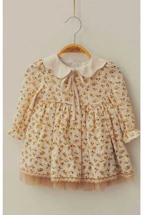 DIDuStore Mymio 6/24 Ay Naturel Çiçekli Elbise