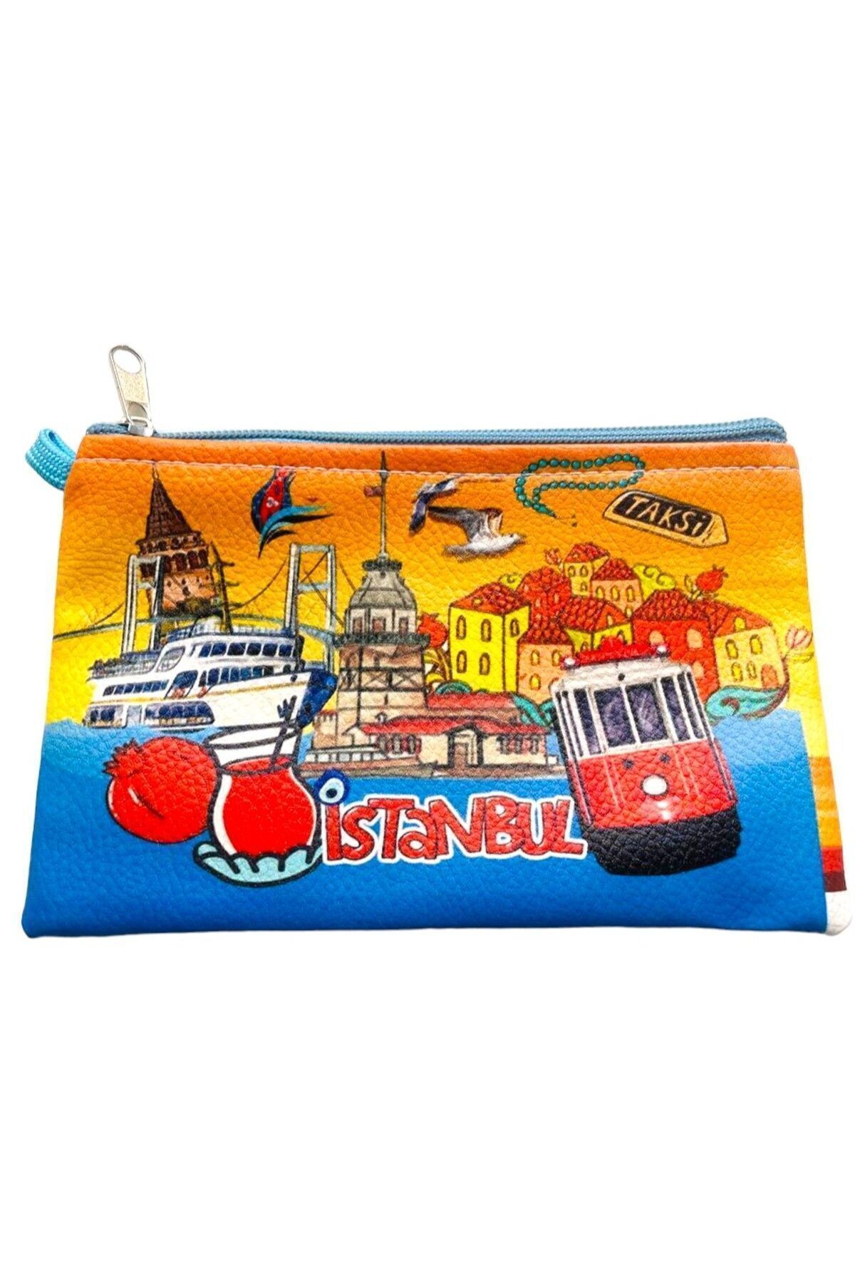 کیف پول زنانه زیپ دار با اندازه متوسط یک نوع قوی شیک استانبول BEAD NAZAR 18 12CM GALATA GIFT