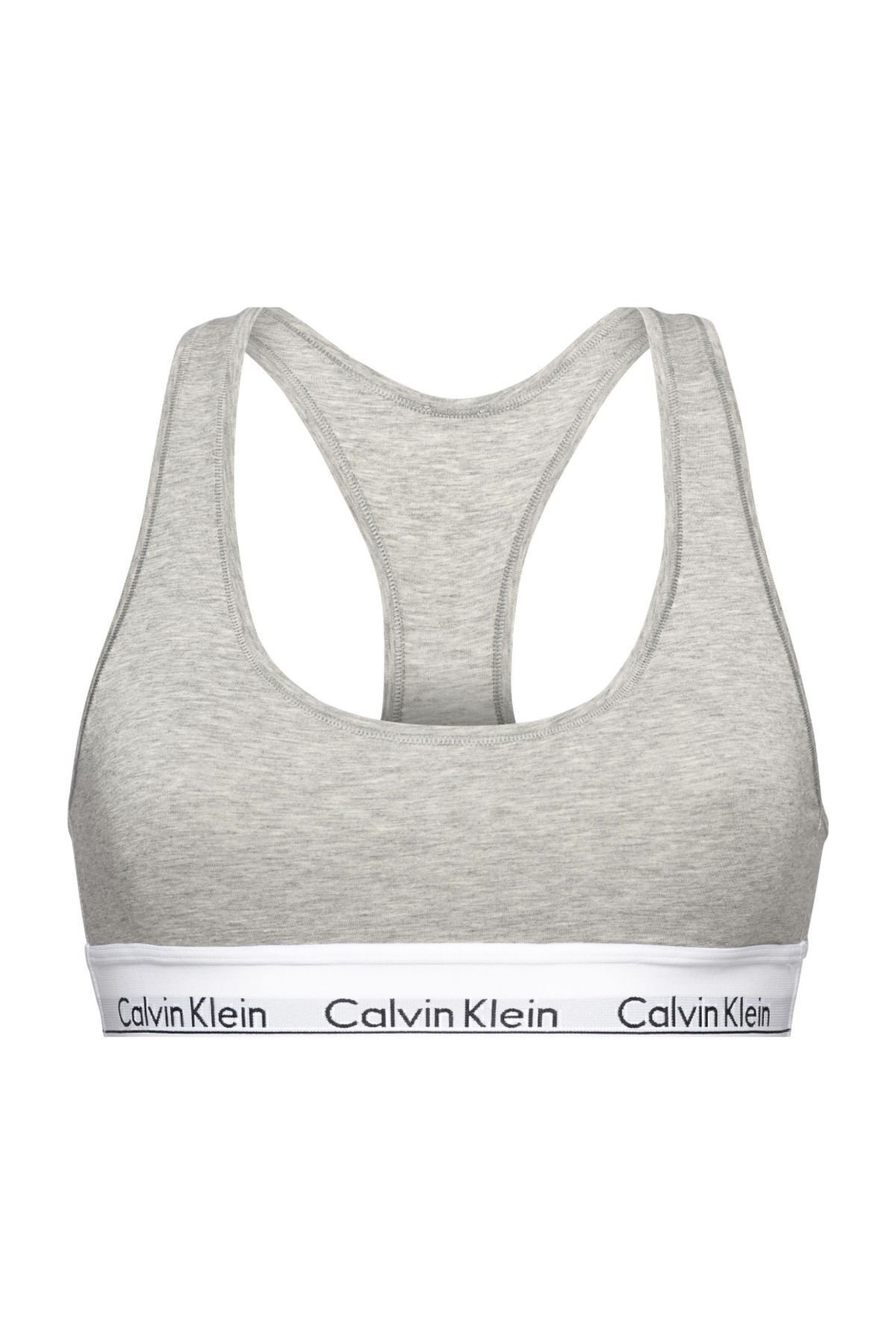 Calvin Klein Kad n Marka Logolu Elastik Bantl Gunluk Kullan ma Uygun Gri Spor Sutyeni F3785e 020