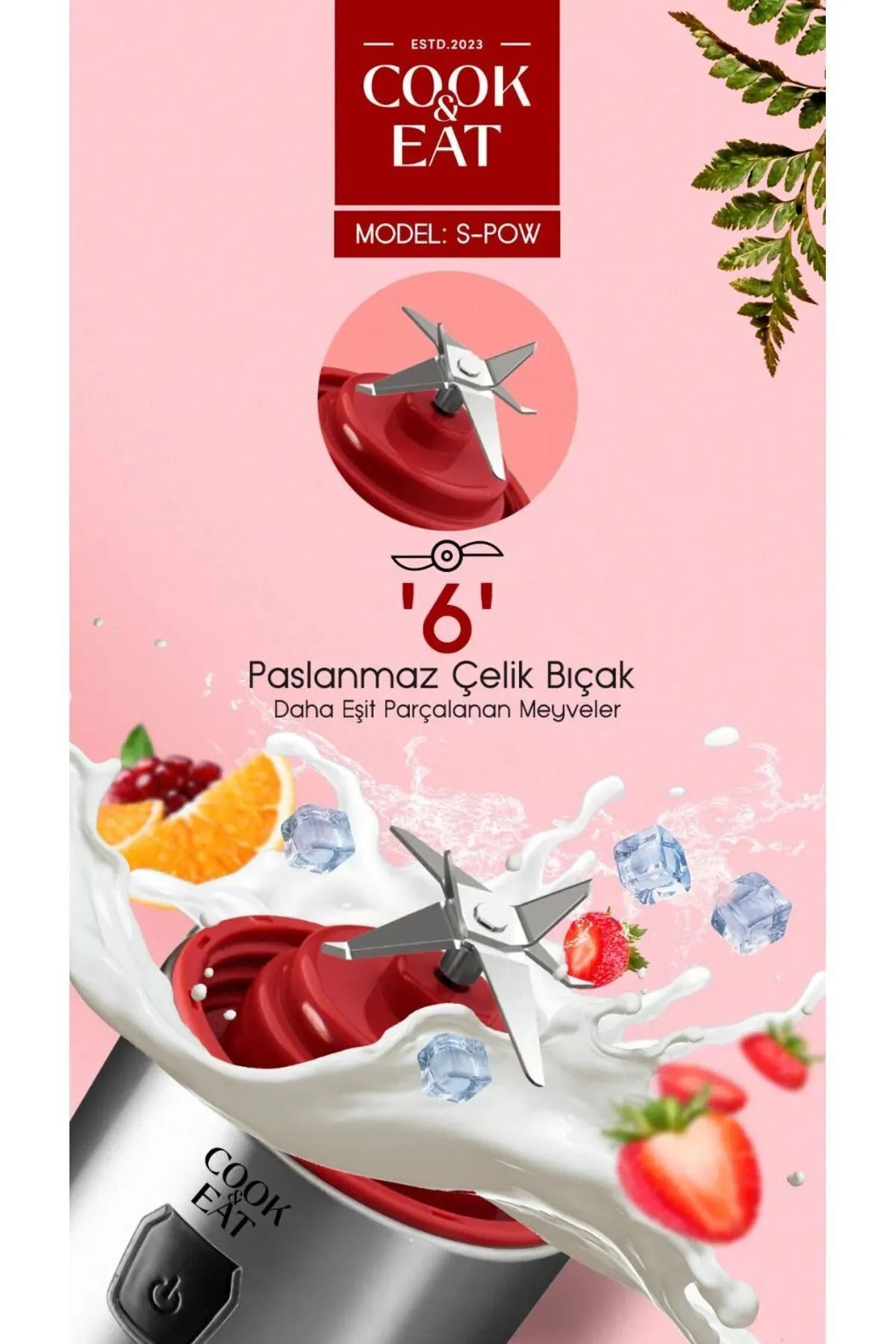 Yellowtech Şarjlı Portatif Taşınabilir El Blenderi Meyve Sıkacağı Mama Karıştırıcı Smoothie Milkshake Frozen fotoğrafı 6 (önizleme)