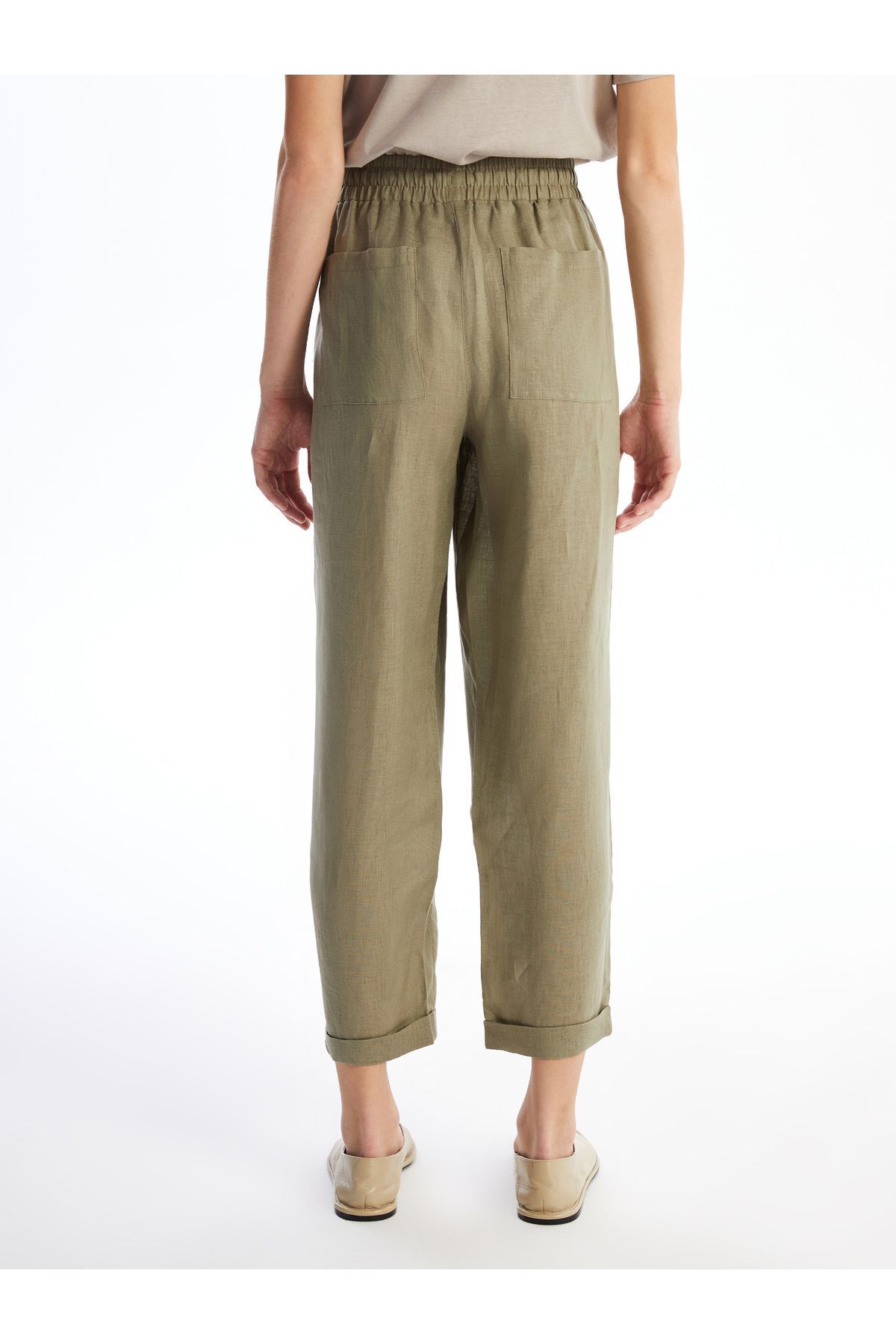 LC Waikiki-Leinenhose für Damen – gerader Schnitt mit elastischem Bund 4