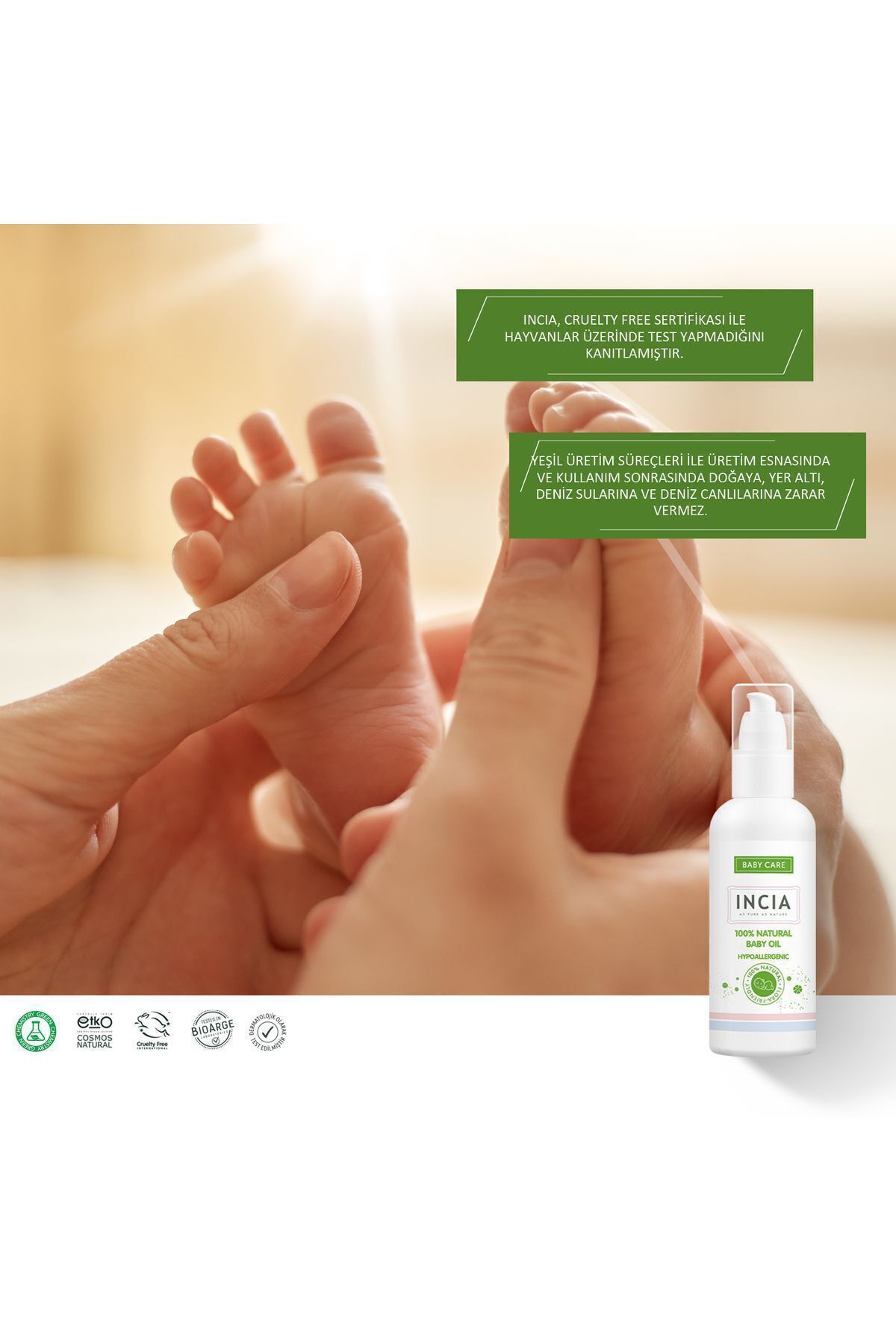 %100 Doğal Bebek Yağı Organik Jojoba Bakım Masaj Yağı Parafinsiz Bitkisel Vegan 110 ml