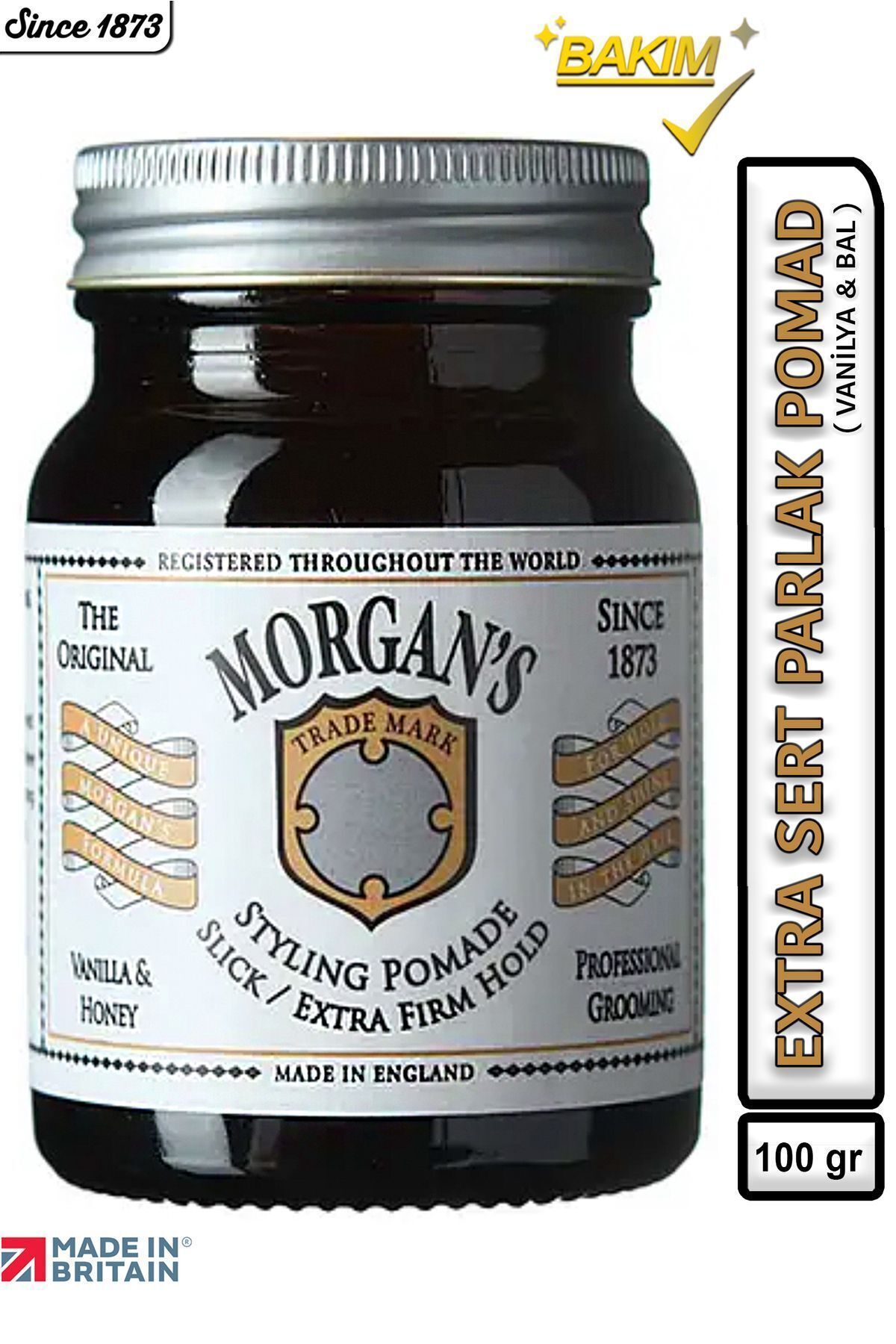 Morgan's Extra Hold Vanilla & Honey - Extra Hold Shine Pomade (لیبل سفید) 100 گرم Morgan's Pomade