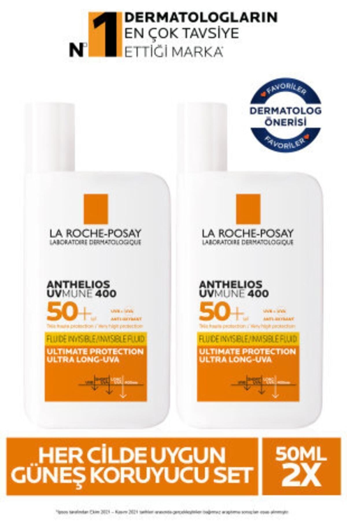 کرم ضدآفتاب صورت Anthelios Invisible Fluid Face Skin Spf50+ Protection High 50 ml x 2 La Roche Posay