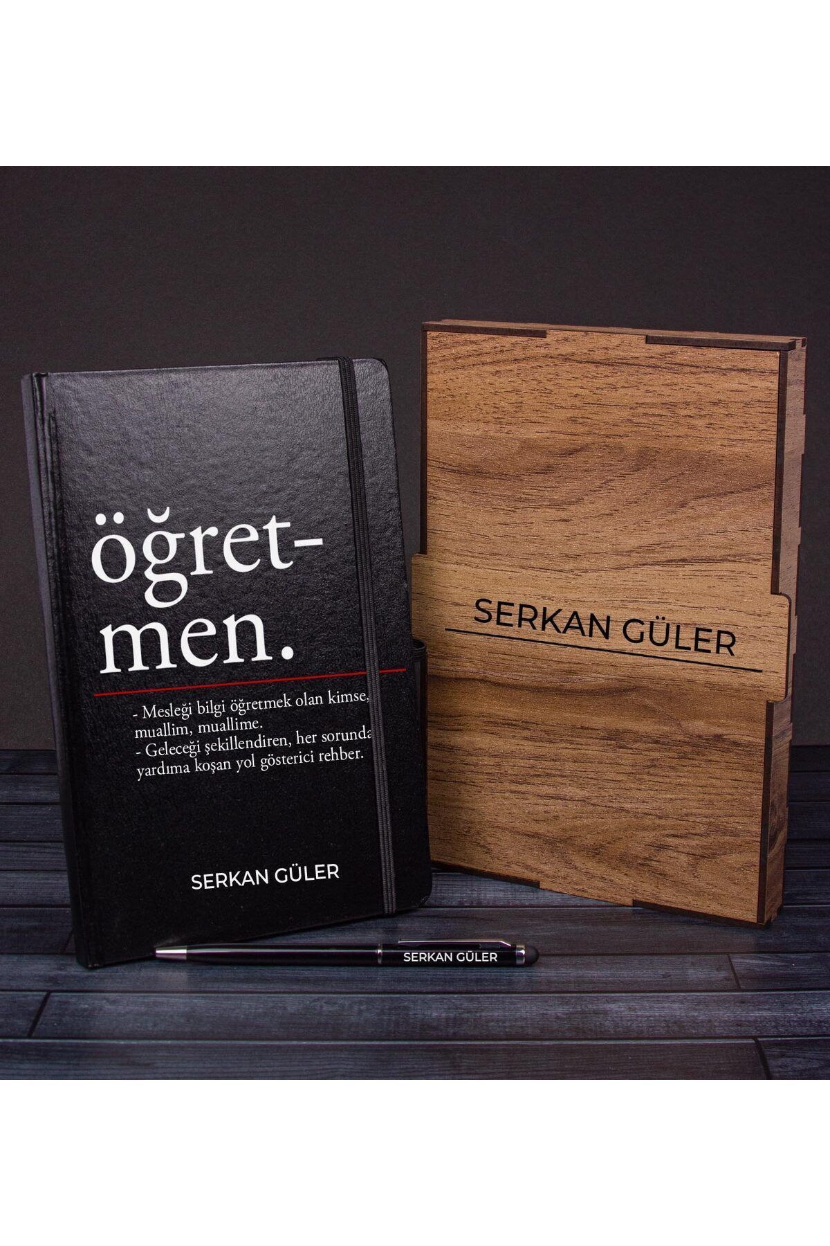 EJOYA Öğretmenlere Özel Ahşap Kutuda Defter Kalem Hediye Seti 110580