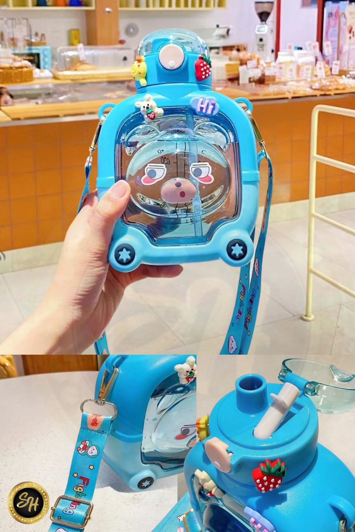 Cute Teddy Bear Model Water Flask Water Bottle Water Bottle 1000  ml Bpa Free Water Bottle Kids School Water Bottle