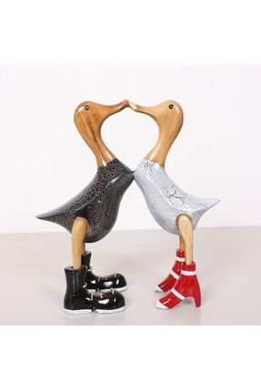 Mylamp AŞIK ÖRDEKLER EL OYMASI TEAK GÖVDE 29x30x11 cm