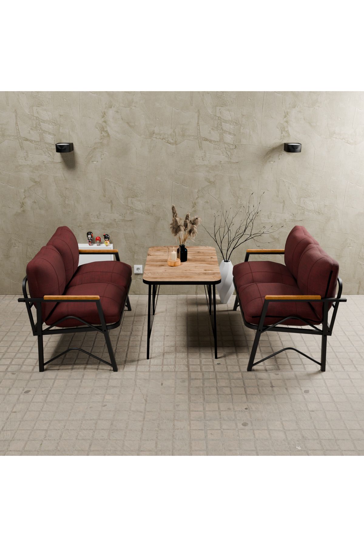 Symmetry Model, Balcony, Kitchen, Garden,Cafe,metal Sofa Set,Garden Set,Tea Set, 2+2 SETS+TABLE