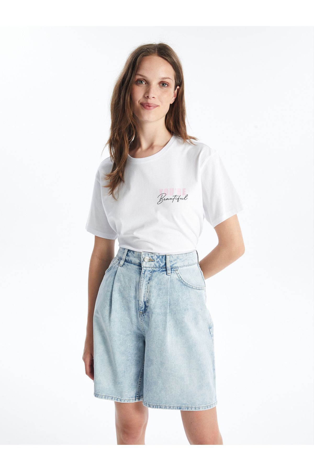LC Waikiki Damskie Szorty Jeansowe - Bermudy Kobieta - 28