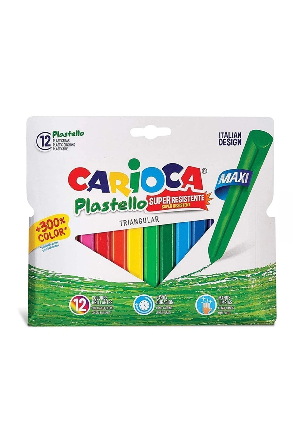 مداد شمعی پاستل چند رنگ مثلث جامبو دستان خمیر پاستیل Carioca
