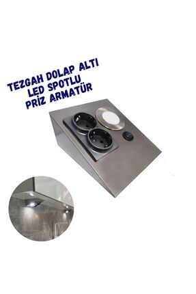 ERD TEKNOLOJİ Mutfak Tezgah Dolap Altı Spotlu Paslanmaz Metal Inox Armatür(BE...
