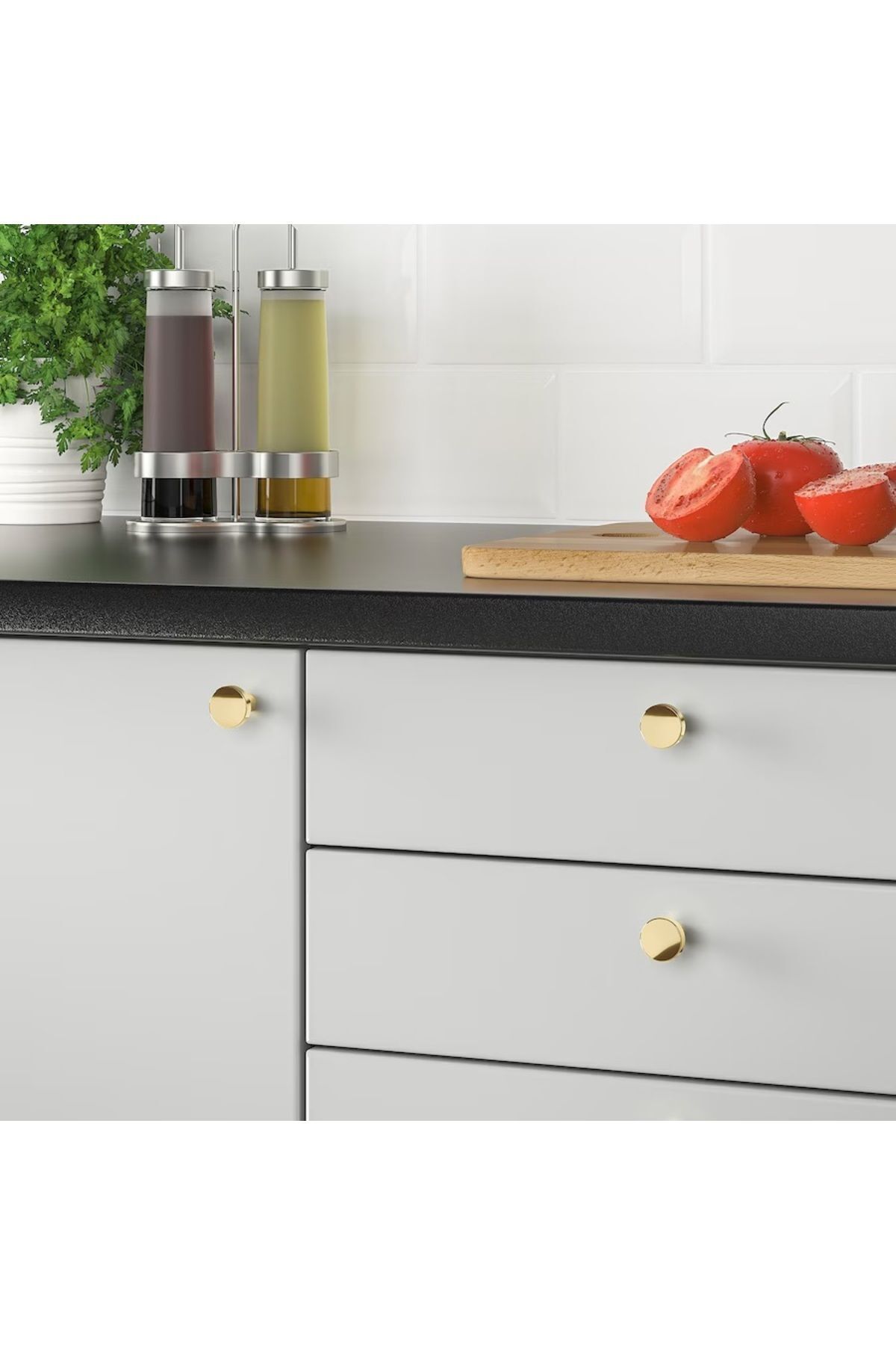 IKEA-BAGGANAS 21 mm 2 buc. Mâner din alamă aurie pentru dulap dulap sertar capac mâner mâner 3