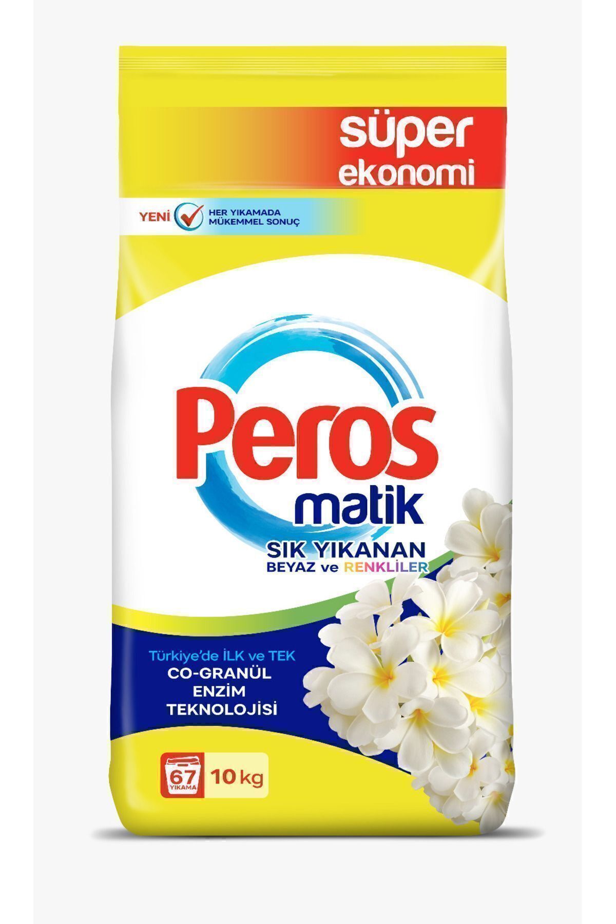Peros 10 Kg Matik Sık Yıkananlar Beyaz Ve Renkliler//sarı-yasemin Çiçeği