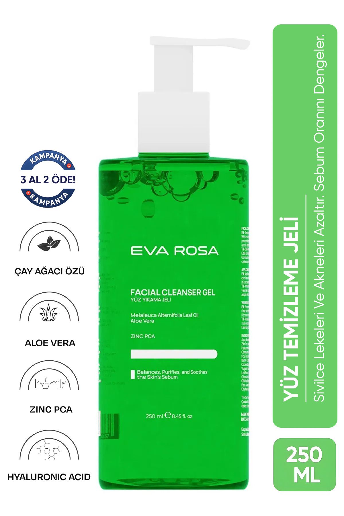 Siyah Nokta Ve Sivilce Karşıtı Yüz Temizleme Jeli 250 ml (SEBUM ORANINI DENGELER) — yüztemizlemejeliyeşil — تصویر 1 از 7