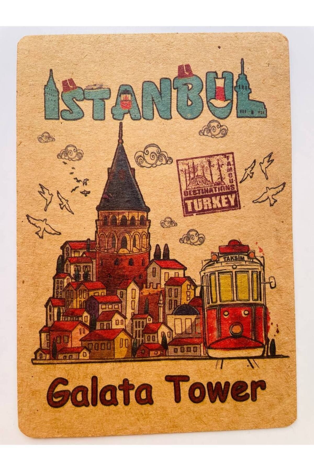 GALATA GIFT Tematică Istanbul, Nostalgic, Kraft, Carte, Carte Poștală, Carte Poștală, 16*11cm - One Size