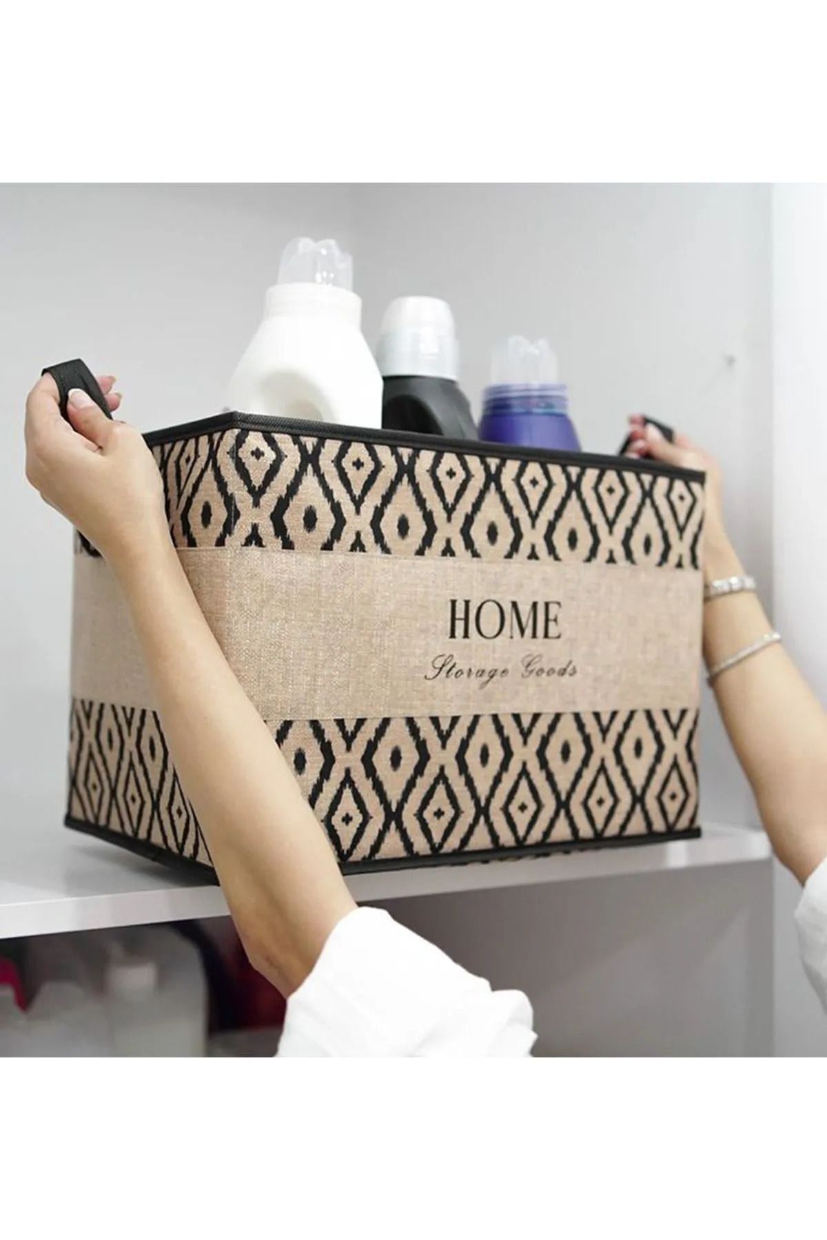 LEON LİFE-BOHE Handled Basket Shelf Organizer - Organizer 3