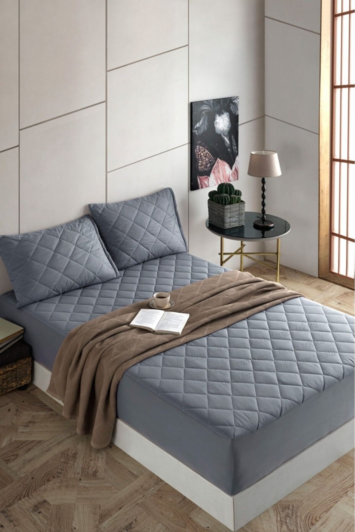 colourful grey mattress protector quilted fitted full edge fitted sheet 100cotton single double battal 16 size
