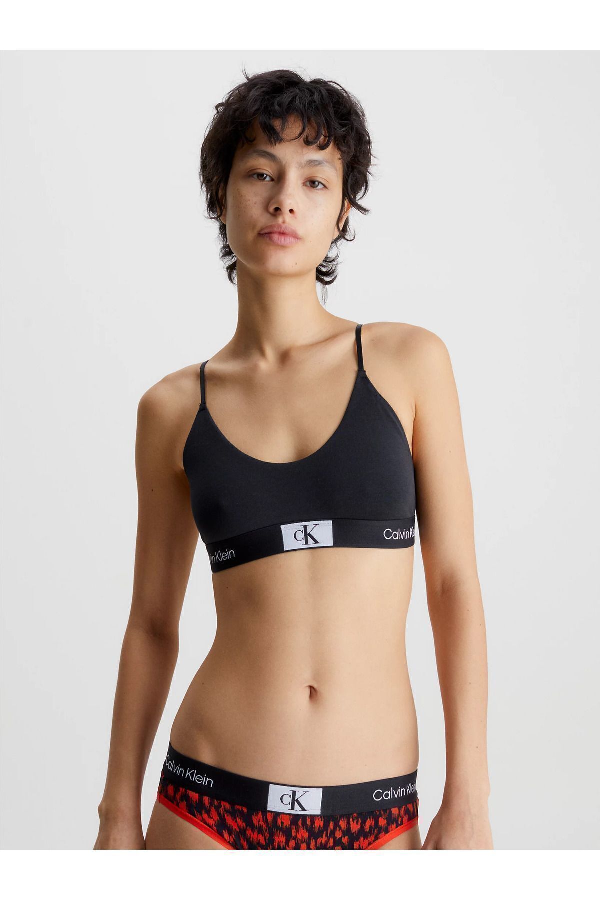 Calvin Klein Black Sports Bra with Brand Logo Comfortable Bralette with Elastic Band Trendyol