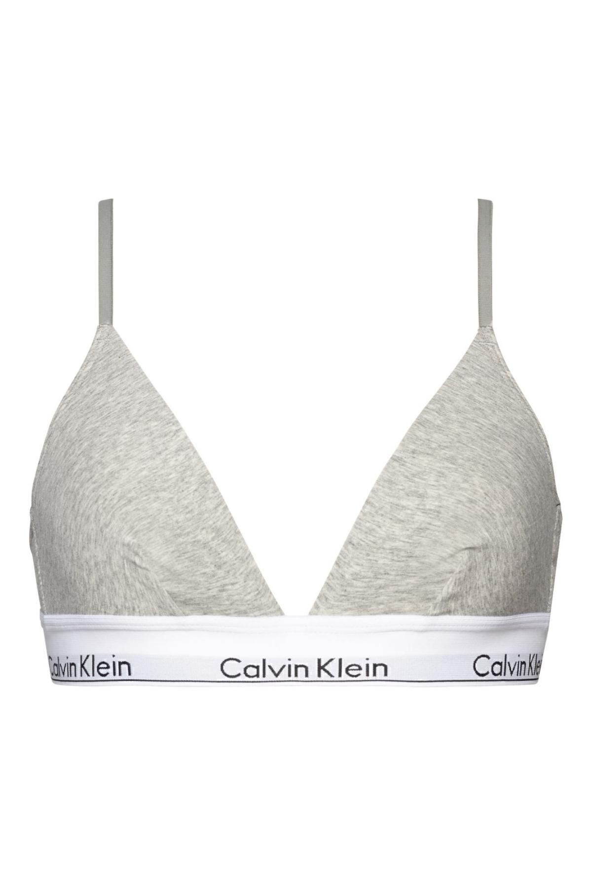 Calvin Klein-Women's Brand Logo Elastic Band Gray Sports Bra Suitable for Daily Use 000qf1061e020-grey 1