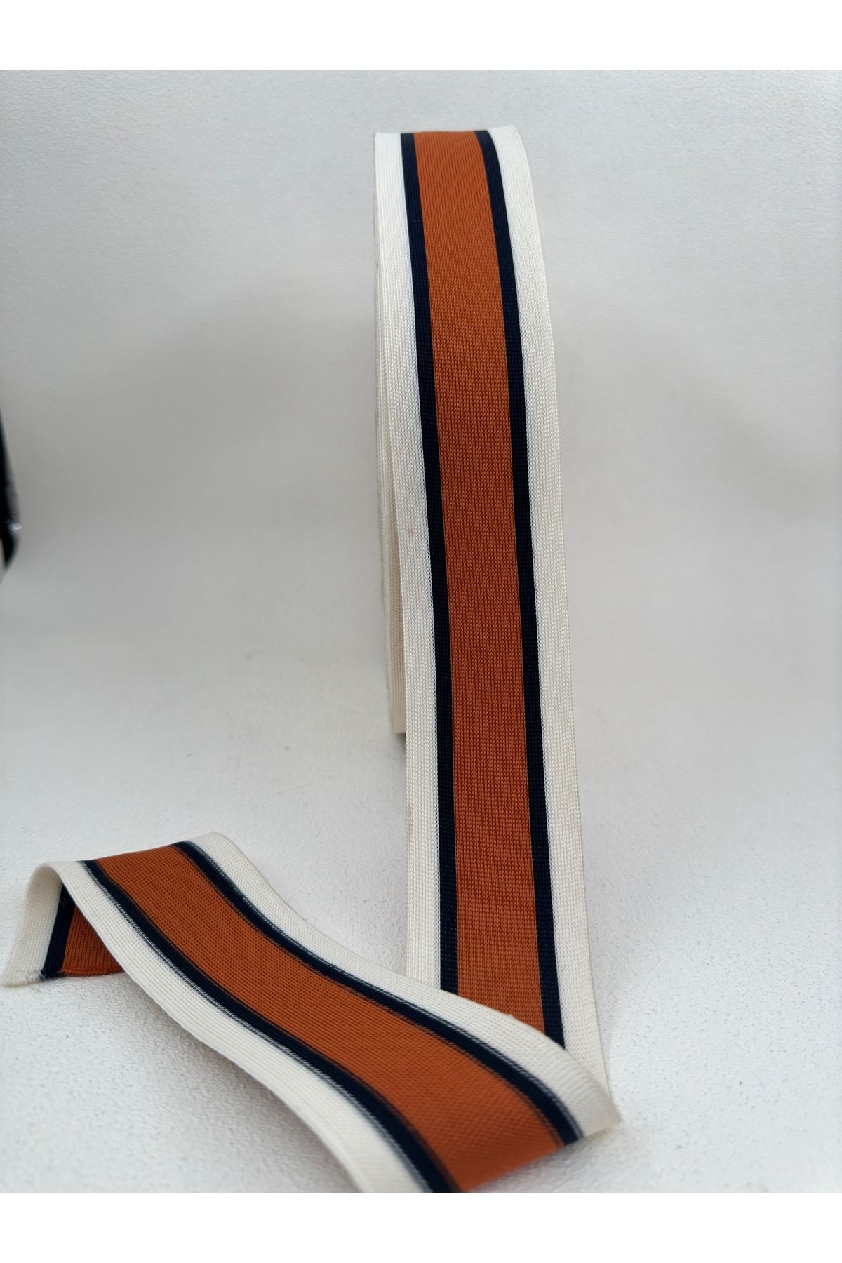5 cm raschel strip-5 meters (brown/ecru)