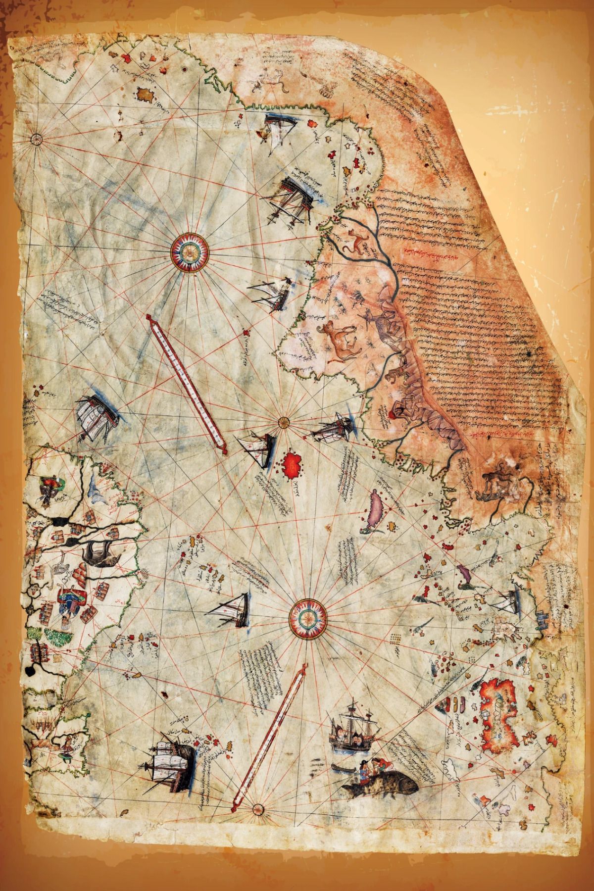 Pi Papers-Piri Reis World Map - Non-Adhesive, Static Smart Paper Map, Does Not Leave Marks, Does Not Hurt 2