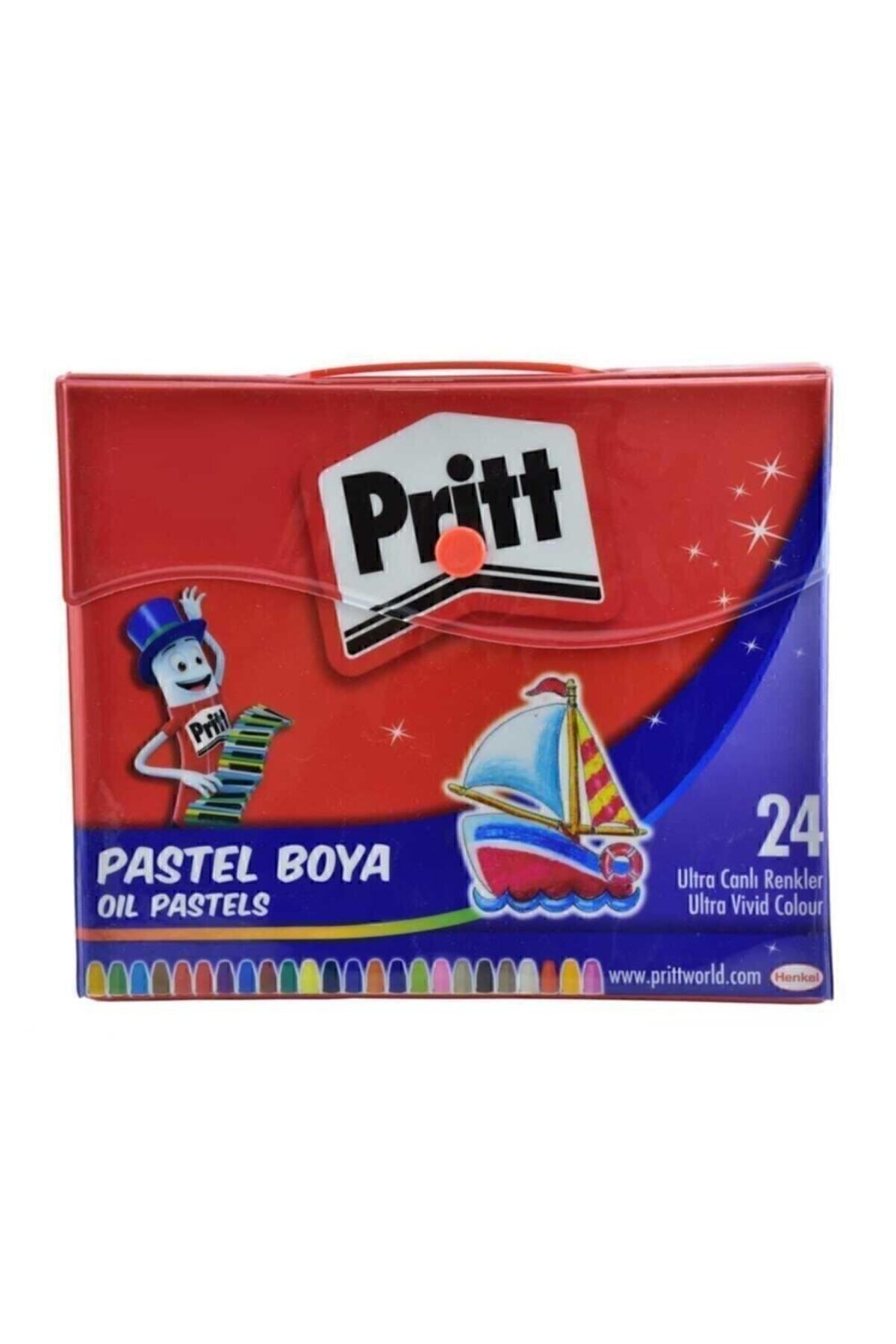 Pritt 24 Lü Pastel Boya Çantalı Pastel 24 Renk Tutacak