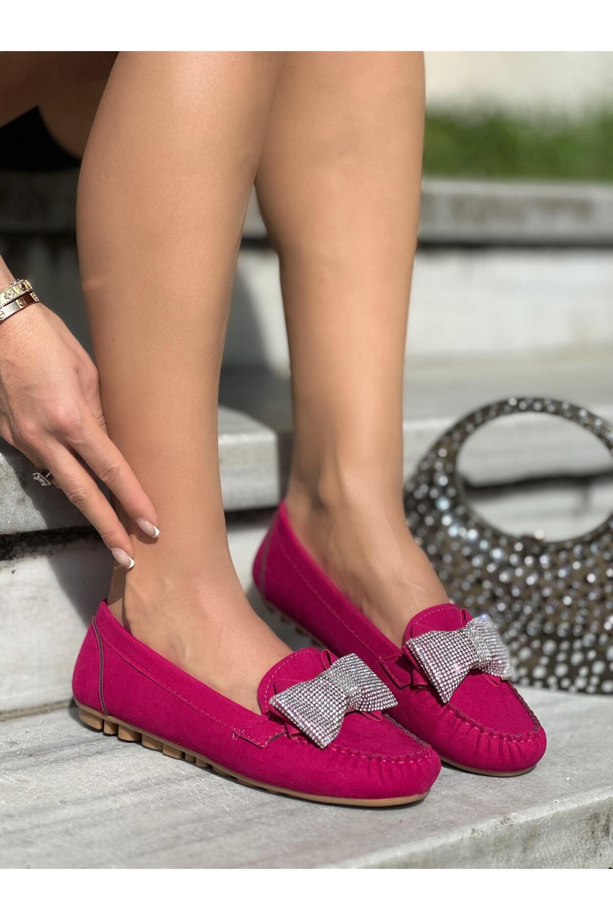 Giydim Gidiyor-Pink Suede Jixe Ballerinas 2