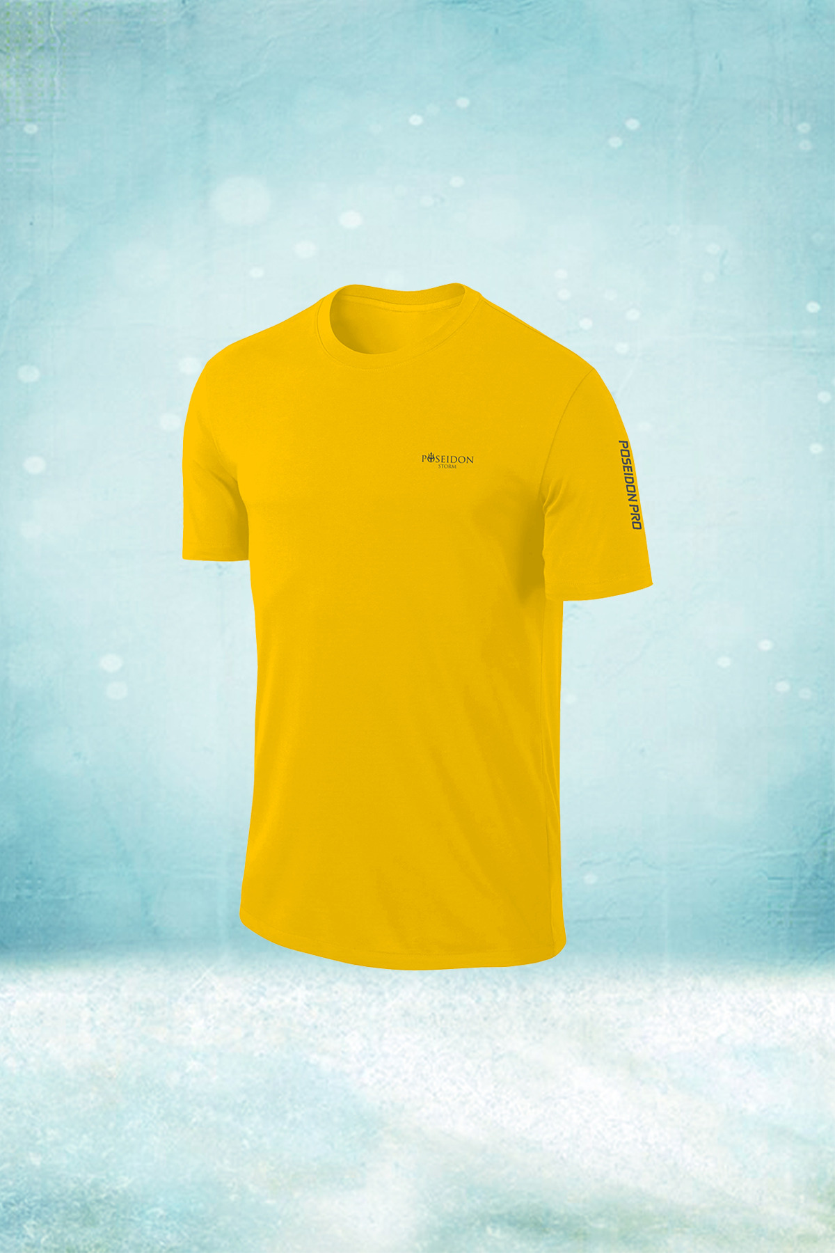 پوزایدون استورم تی‌شرت آستین کوتاه مردانه سایز بزرگ طرح‌دار بدون چاپ، یقه گرد، پارچه‌ای زرد رنگ مخصوص آقایان سایز بزرگ (4XL-10XL)