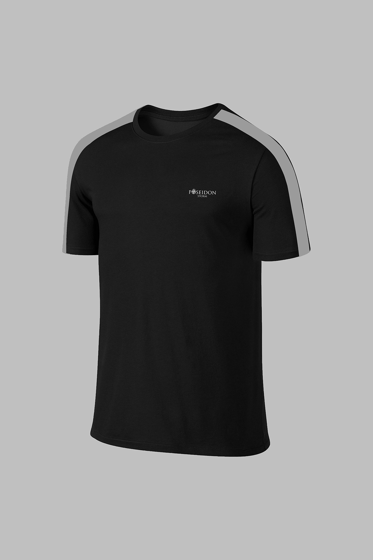 پوزایدون استورم تی‌شرت مردانه مشکی یقه گرد راحت و درای فیت مناسب برای پیاده‌روی و دویدن سایز S-3XL