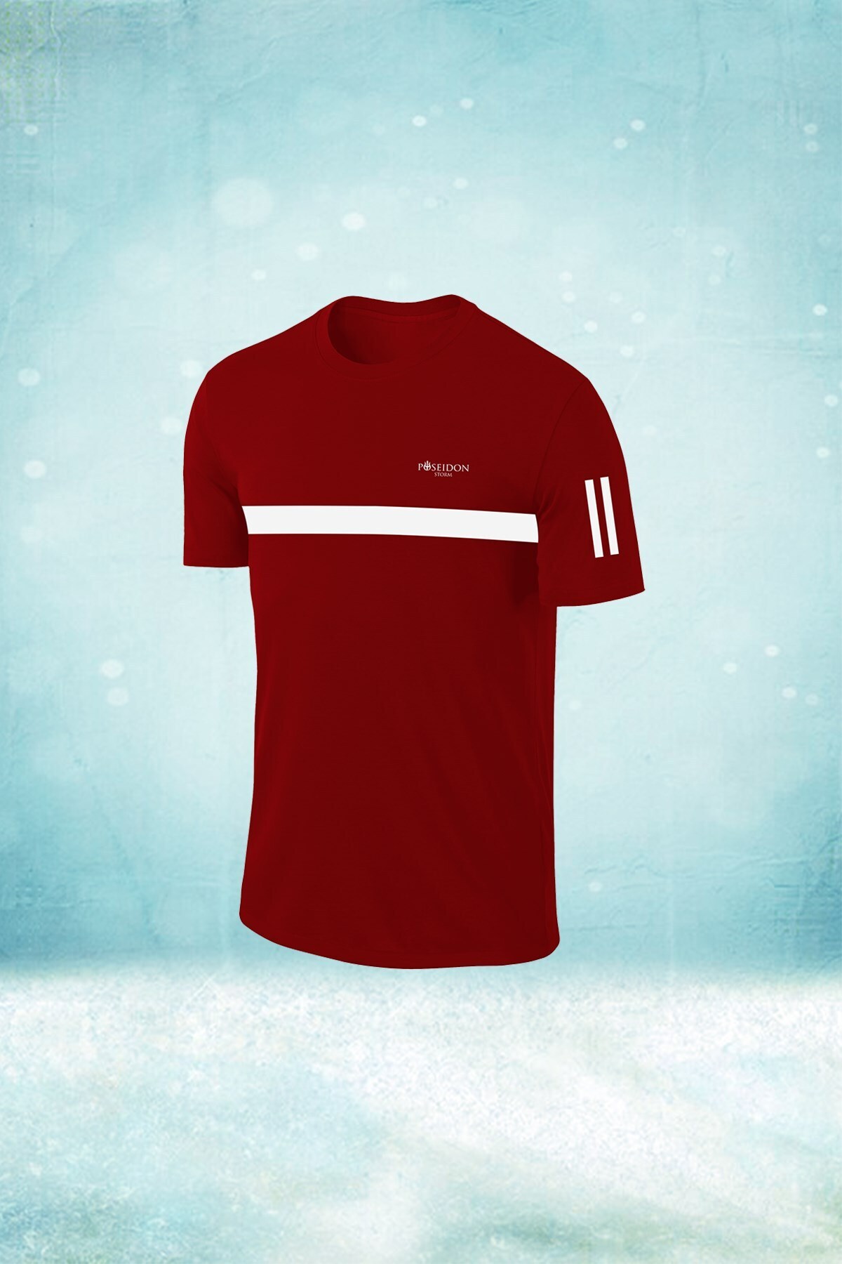 پوزایدون استورم تی‌شرت آستین کوتاه مردانه طرح Burgundy Dri راحت برای پیاده‌روی و دویدن سایز S-3XL