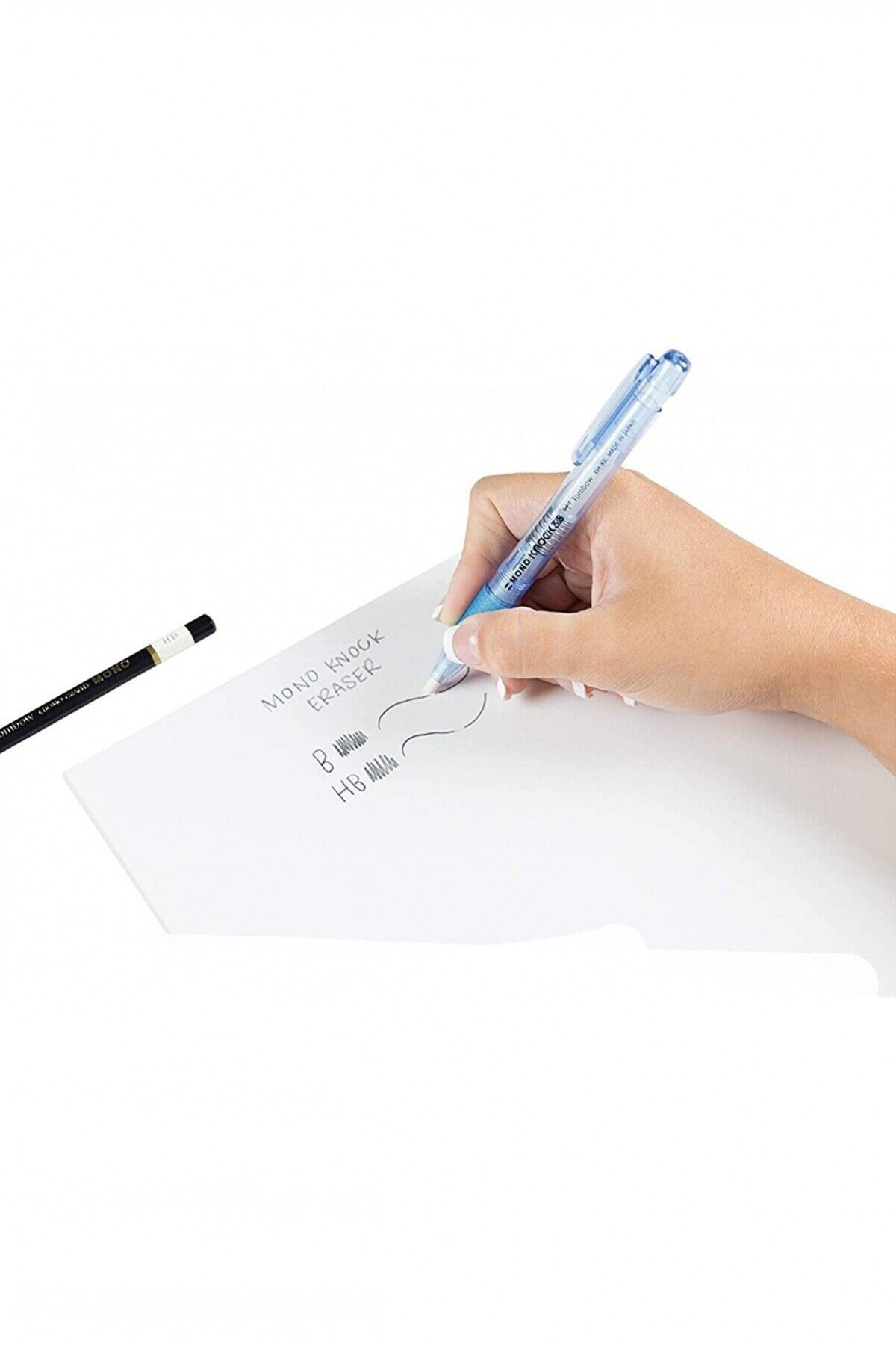 Tombow-Mono Knock 3,8 mm Gumă de șters pentru stilou Albastru transparent 3